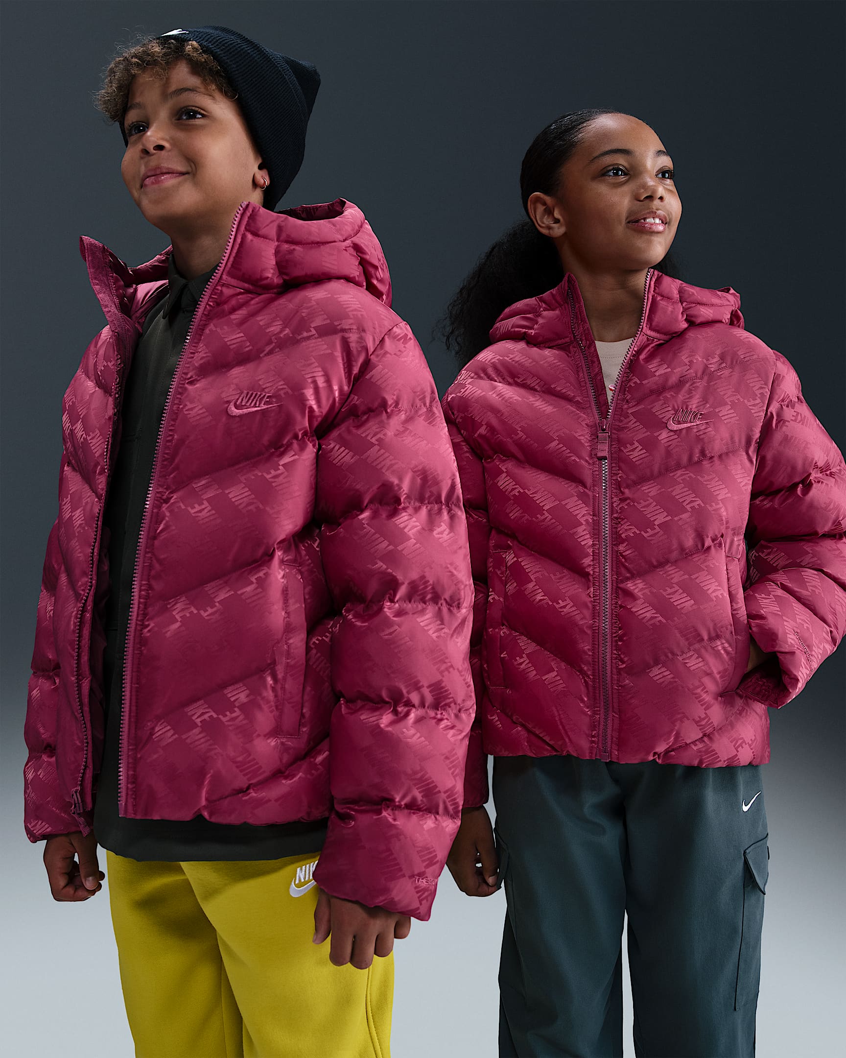 Nike Sportswear All Day Play Big Kids' Therma-FIT Loose-Fit Puffer Jacket - Sweet Beet/Sweet Beet