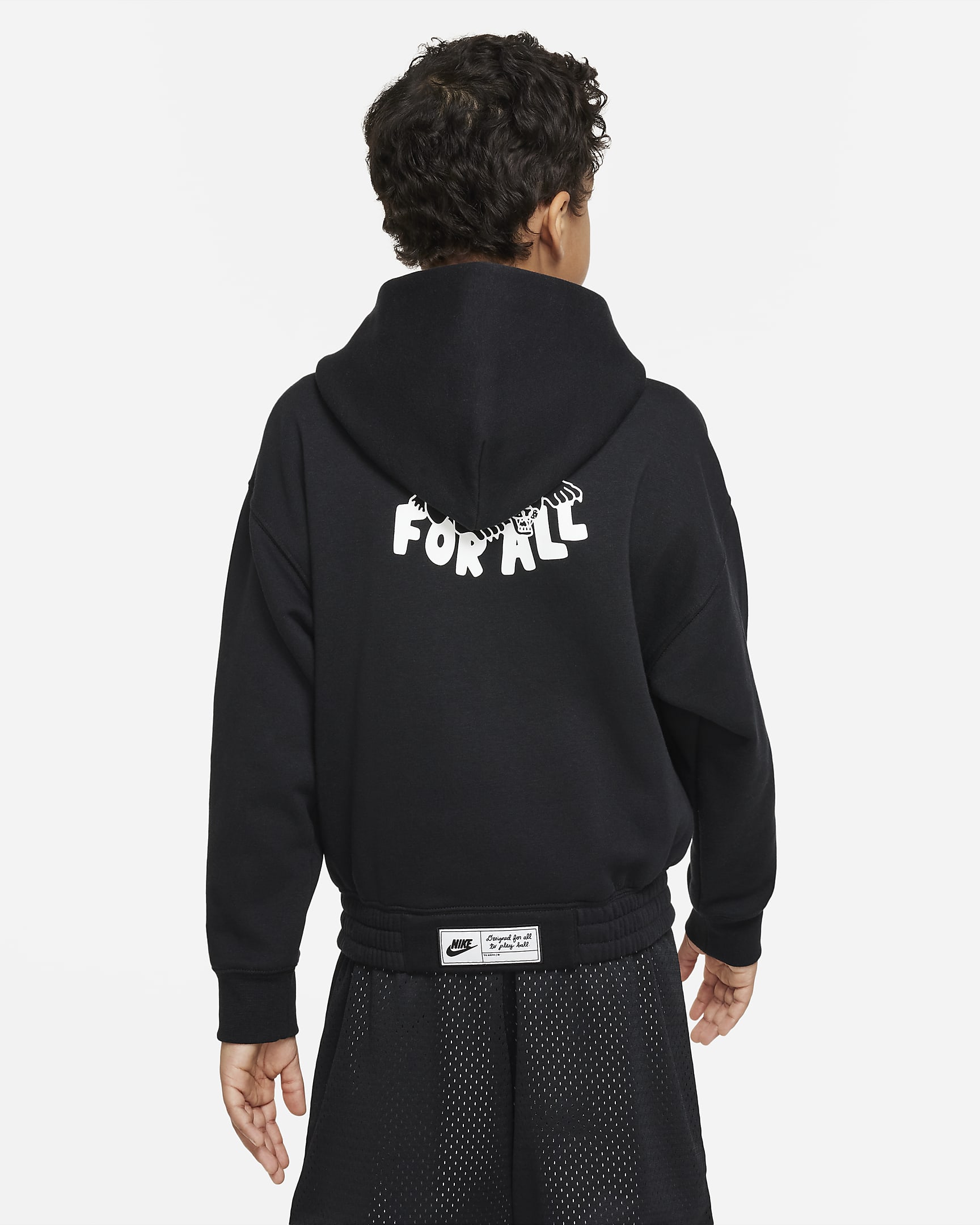 Nike Culture of Basketball Older Kids' (Boys') Full-Zip Hoodie - Black/White