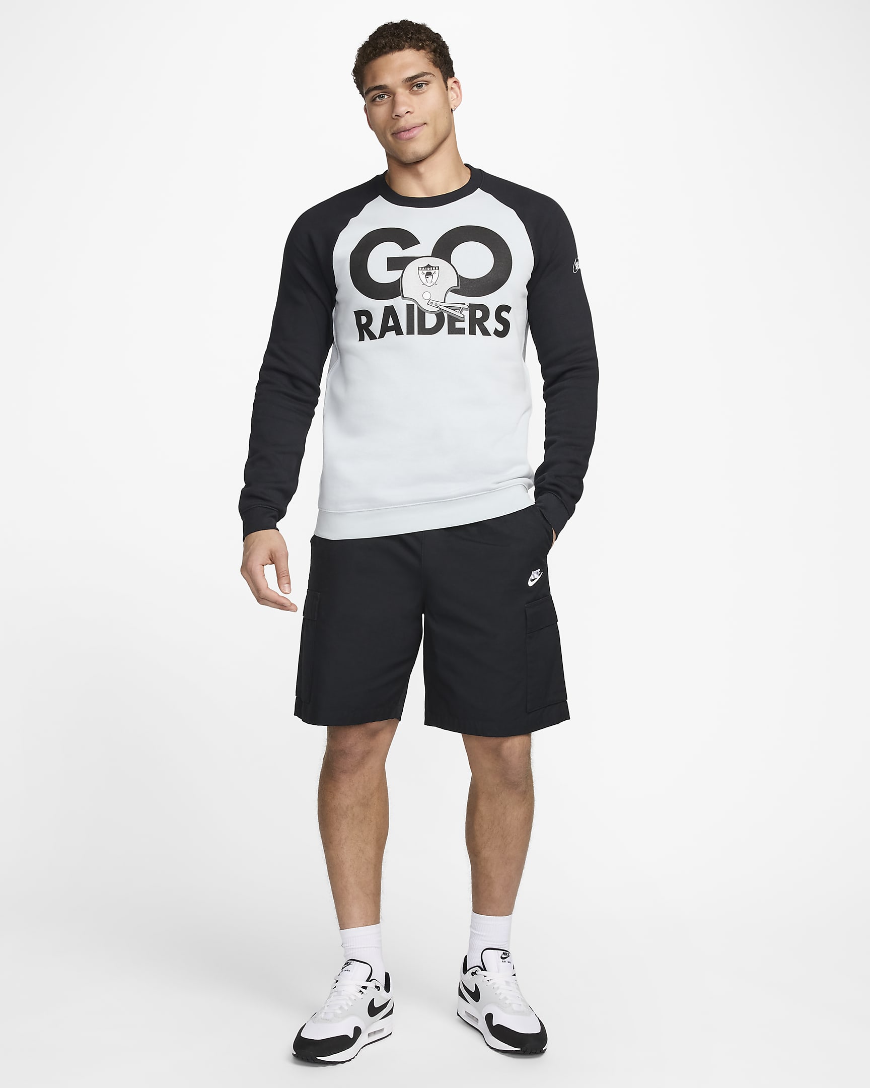 Nike Historic Raglan (NFL Raiders) Herren-Sweatshirt - Field Silver