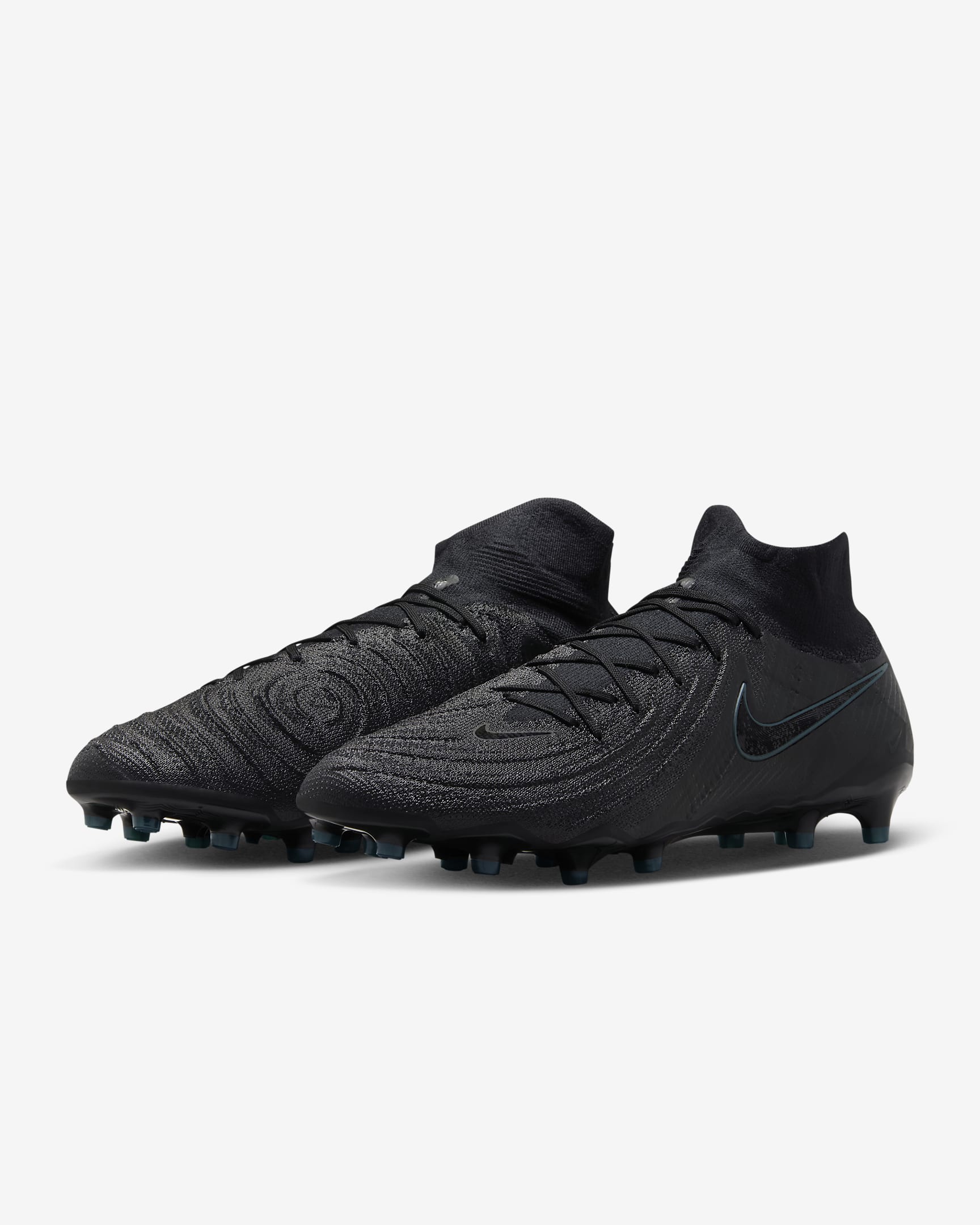 Nike Phantom Luna 2 Elite Botes de futbol AG de perfil alt - Negre/Deep Jungle/Negre