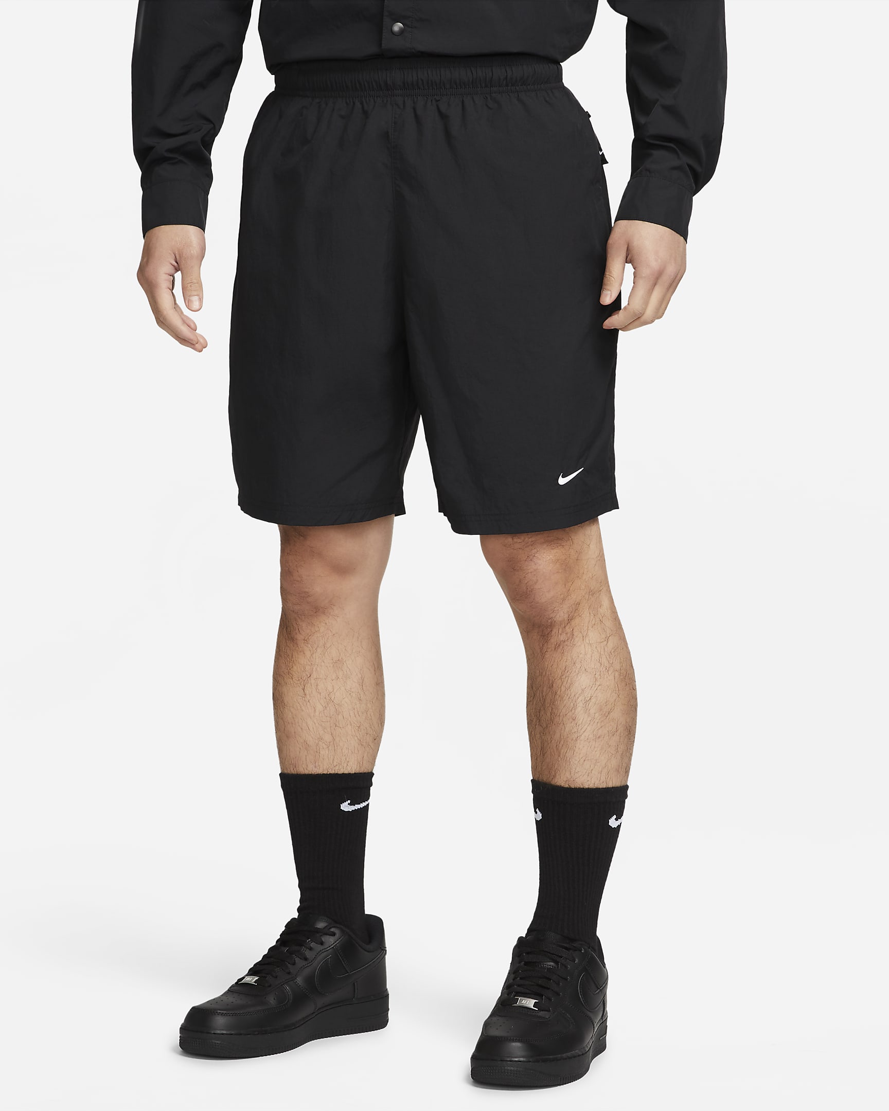 Nike Solo Swoosh Men's Woven Shorts - Black/White