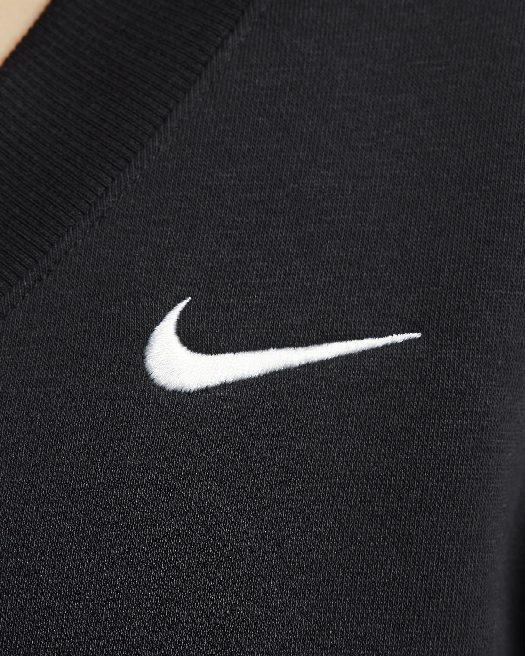 Nike Sportswear Phoenix Fleece Women's Cropped V-Neck Top - Black/Sail