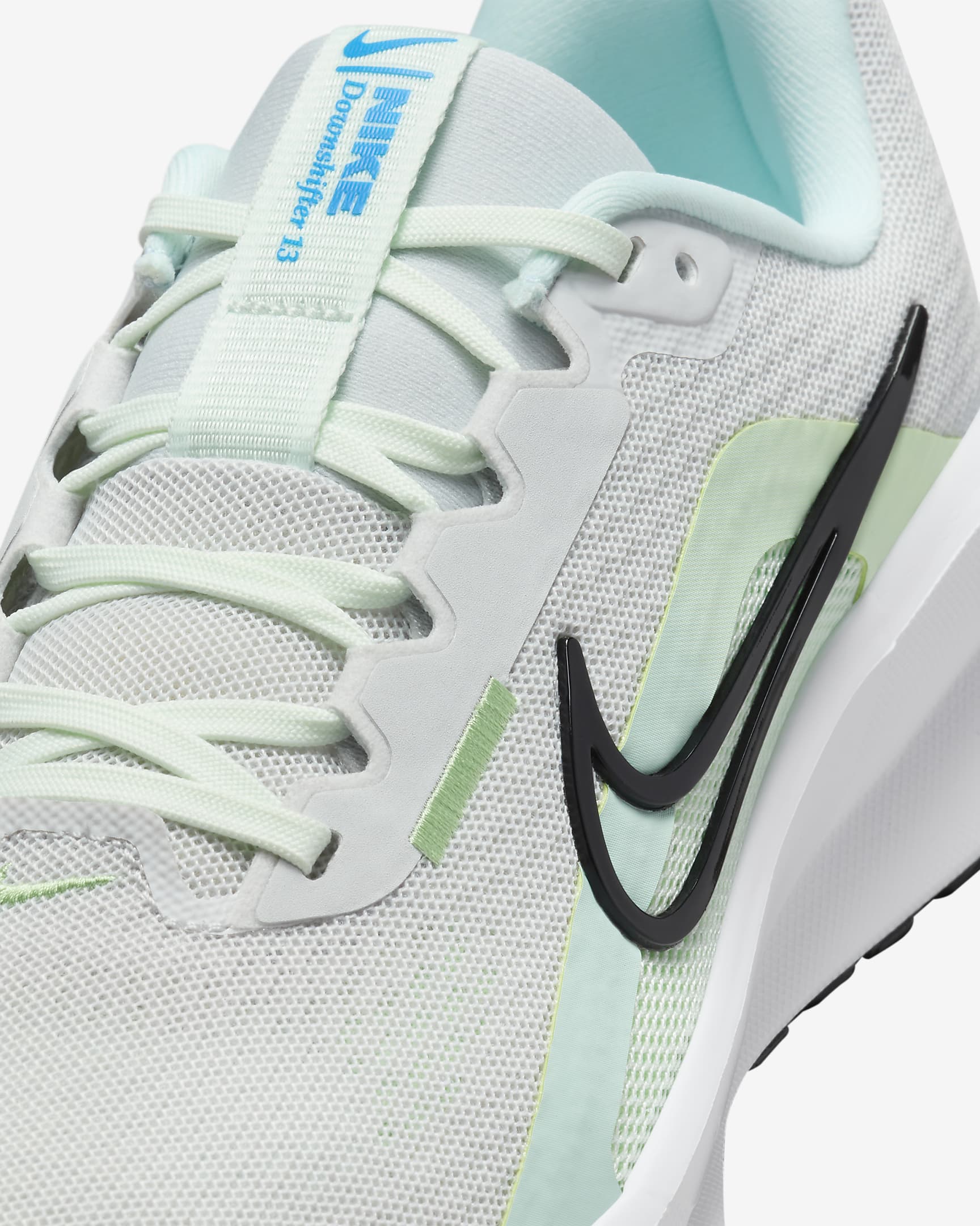 Tenis de correr en pavimento para mujer Nike Downshifter 13 - Polvo fotón/Azul glacial/Verde ligero/Negro