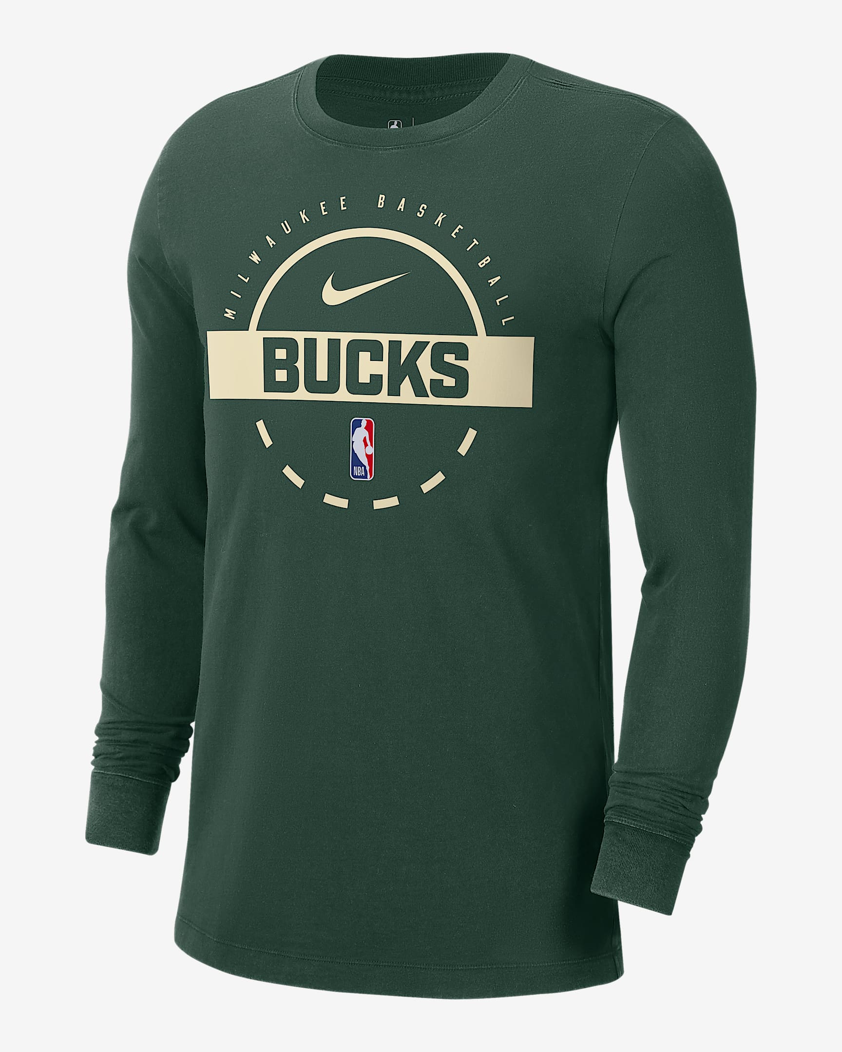 Milwaukee Bucks Men's Nike NBA Practice Long-Sleeve T-Shirt - Fir