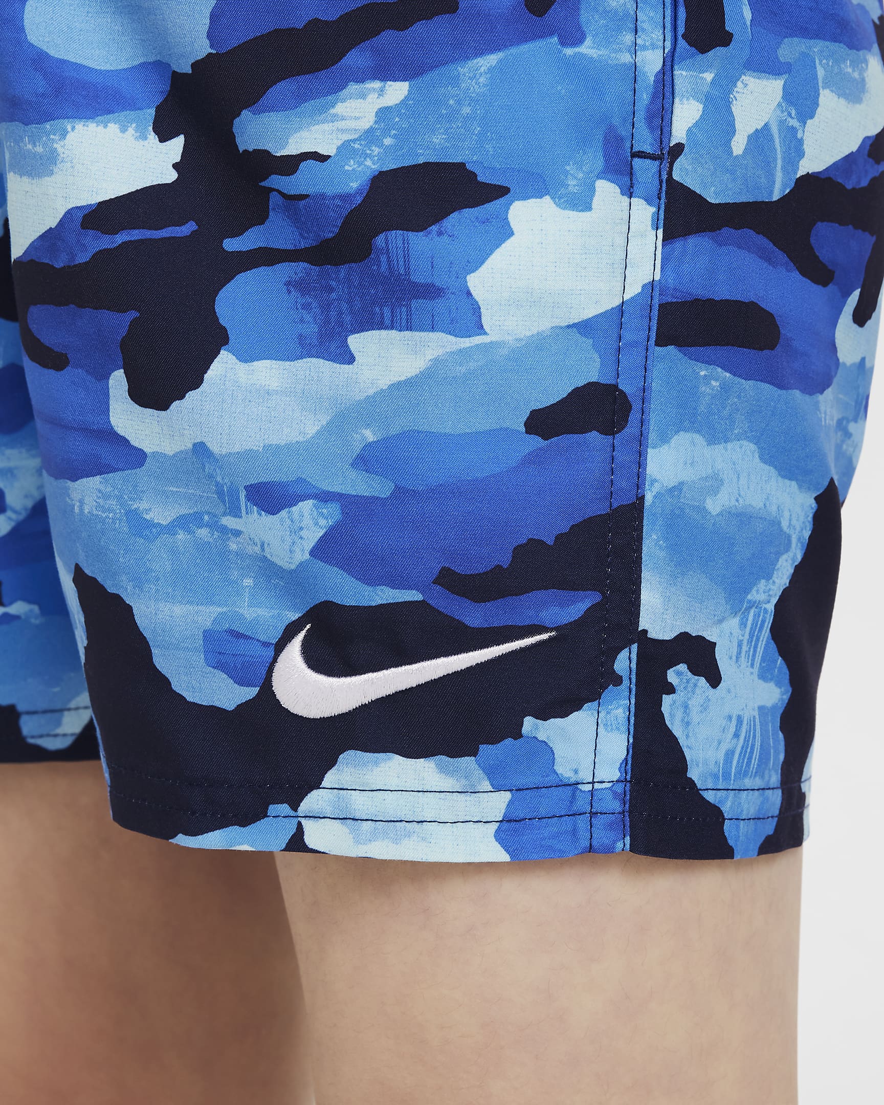 Nike Swim Classic Camo Older Kids' (Boys') 10cm (approx.) Volley Shorts - Midnight Navy/Game Royal/Light Photo Blue/White