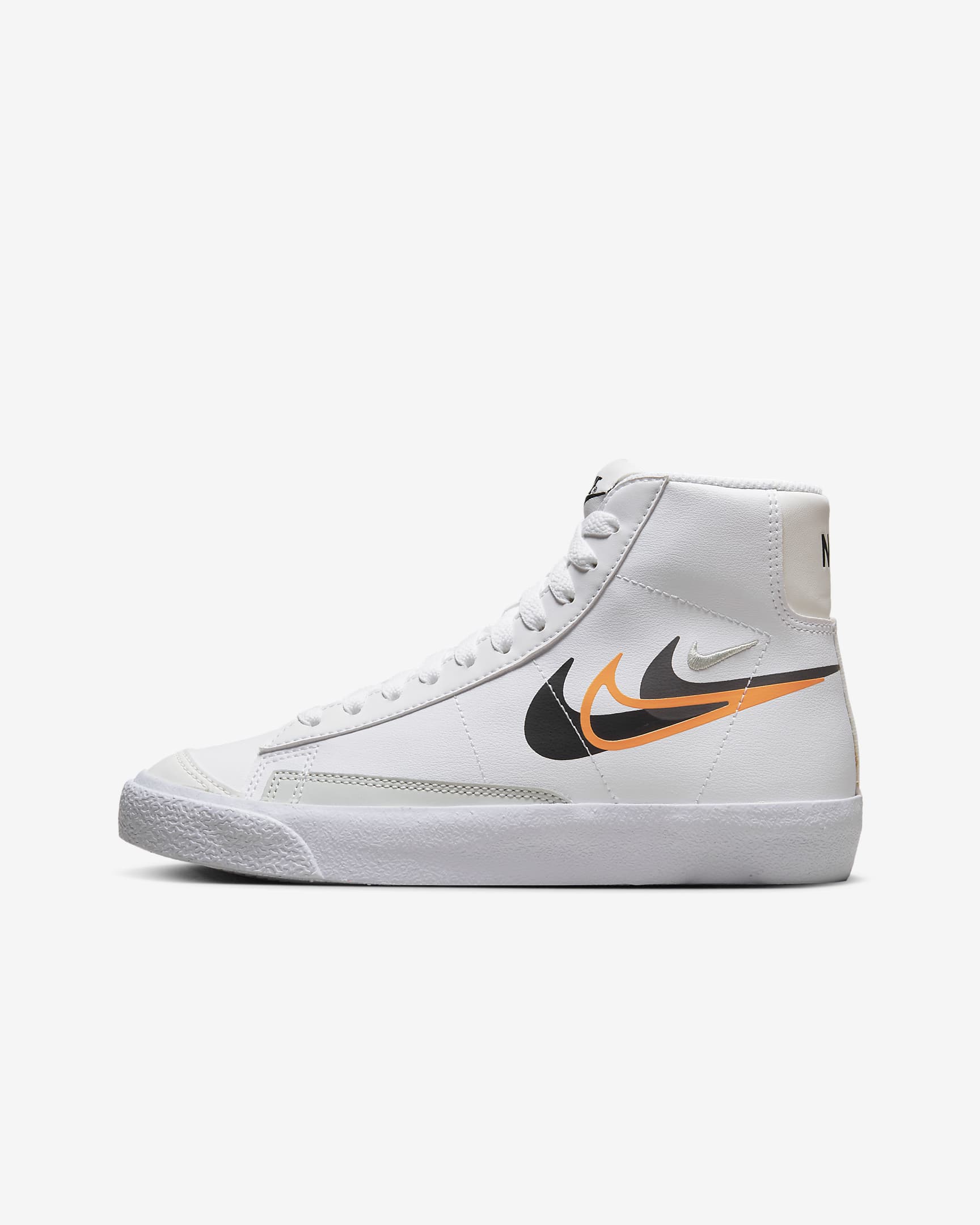 Nike Blazer Mid Next Nature Older Kids' Shoes - White/Bright Mandarin/Medium Ash/Black