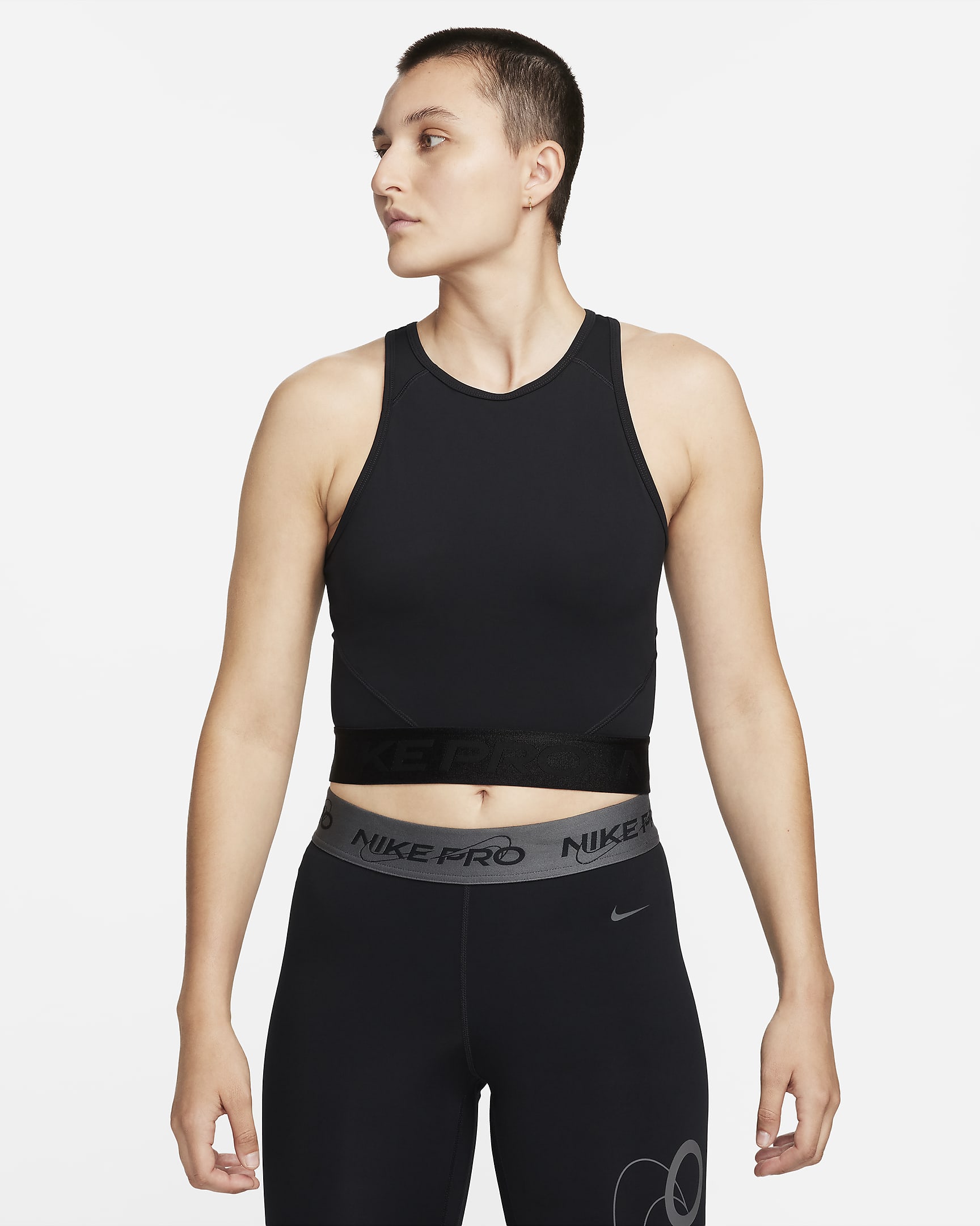 Dámský zkrácený top Nike Pro Dri-FIT - Černá