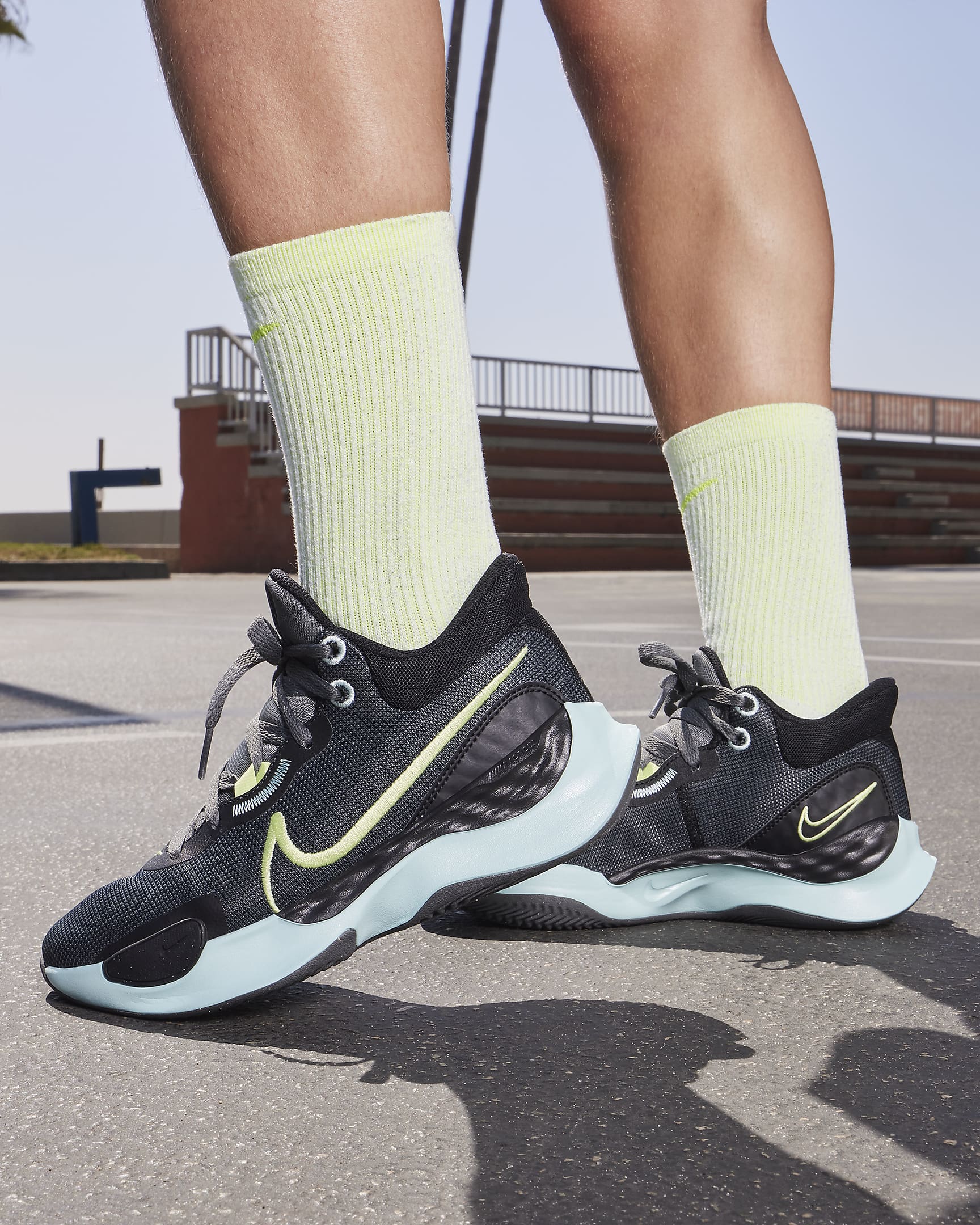 Nike Renew Elevate 3 Women's Basketball Shoes - Black/Iron Grey/Jade Ice/Pastel Yellow