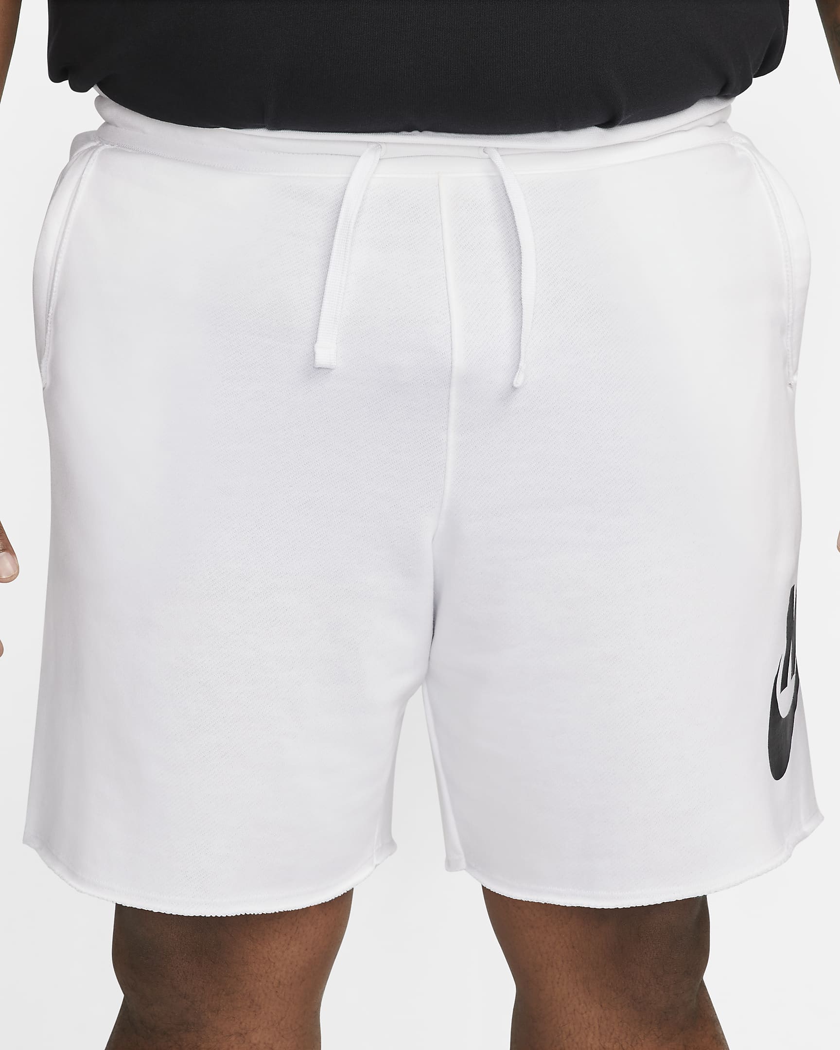 Nike Club Alumni Herrenshorts aus French Terry - Weiß/Weiß/Schwarz