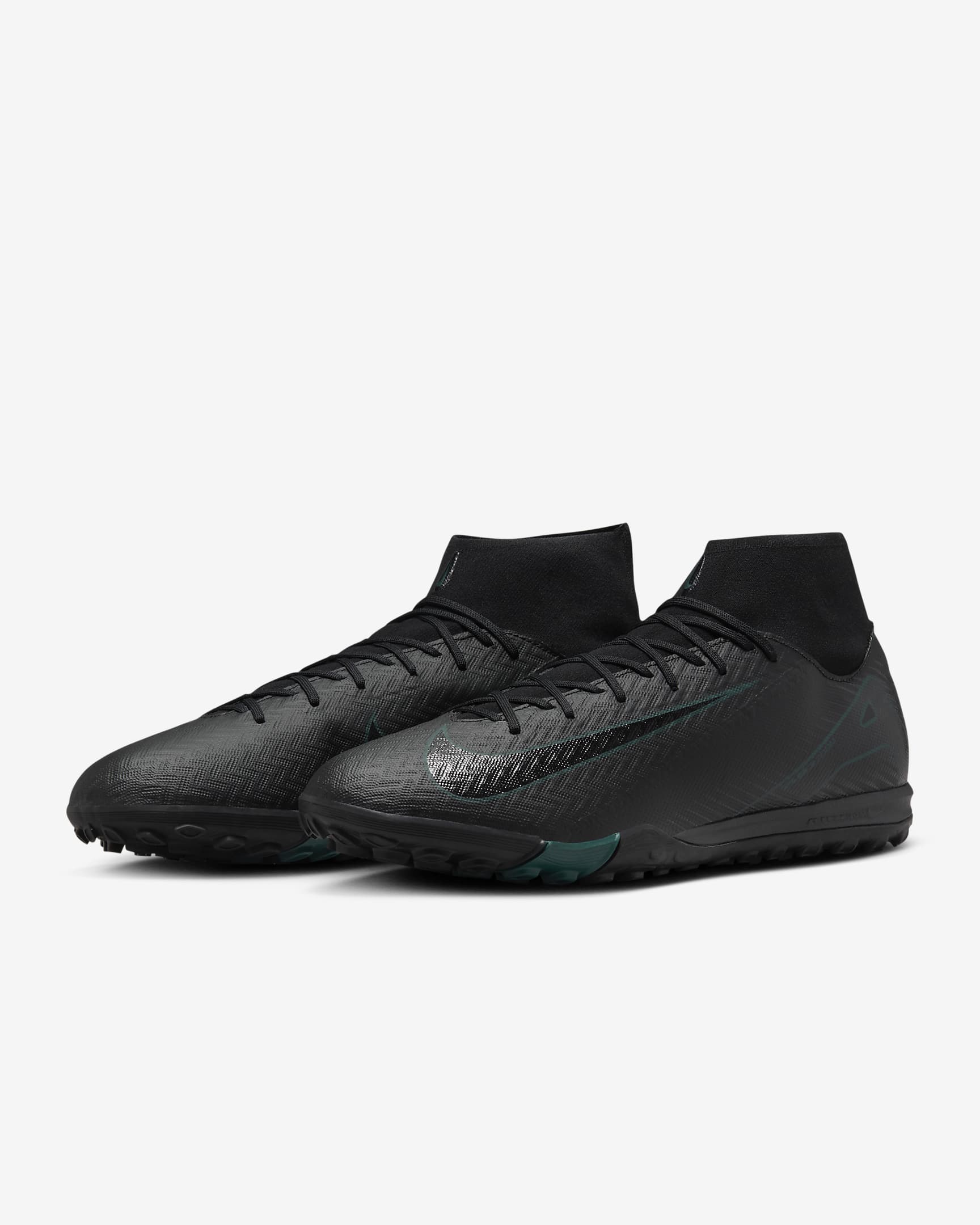 Nike Mercurial Superfly 10 Academy Zapatillas de fútbol de perfil alto TF - Negro/Deep Jungle/Negro