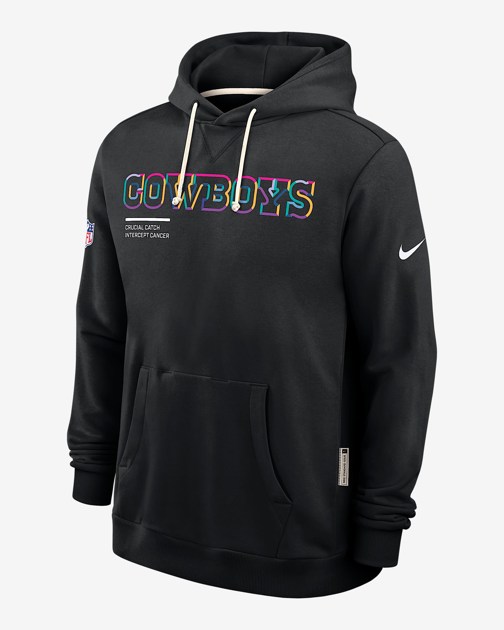 Dallas Cowboys Crucial Catch Sideline Men's Nike Dri-FIT NFL Pullover Hoodie - Black