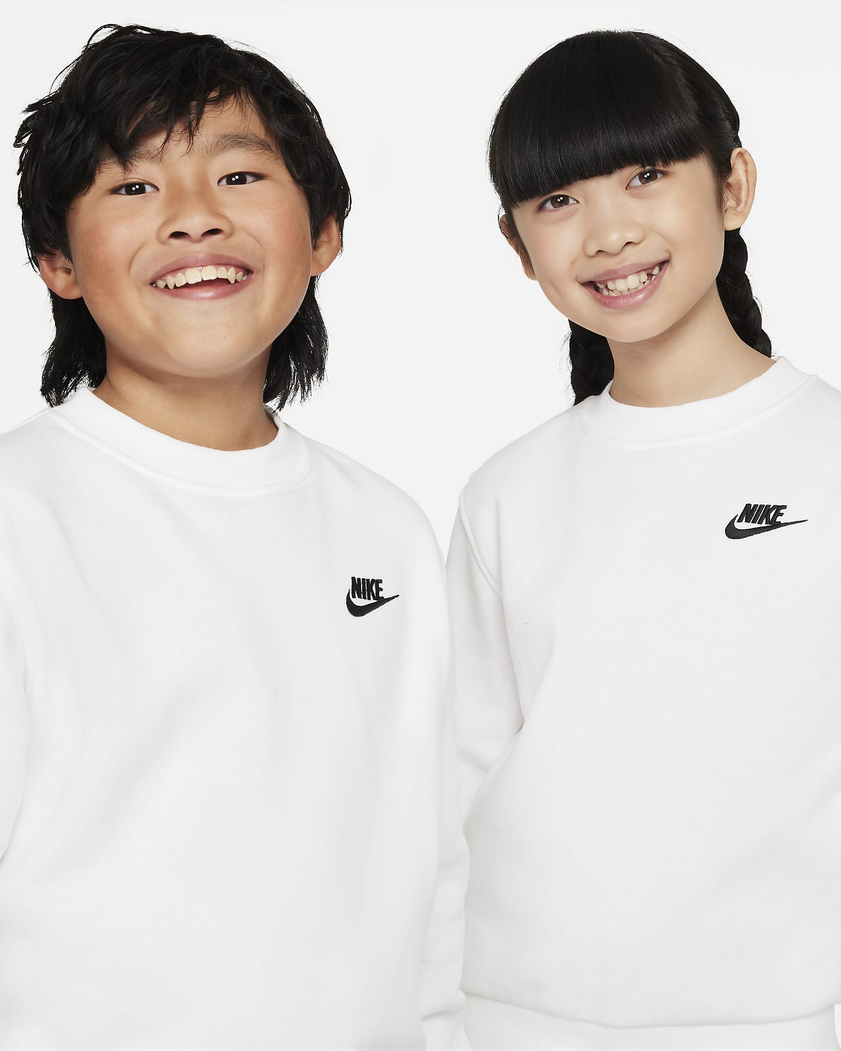 Nike Sportswear Club Fleece sweatshirt voor kids - Wit/Zwart