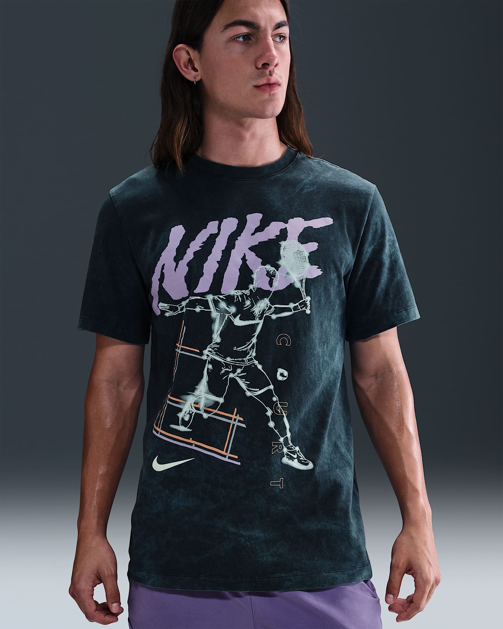 NikeCourt Men's Tennis T-Shirt - Obsidian