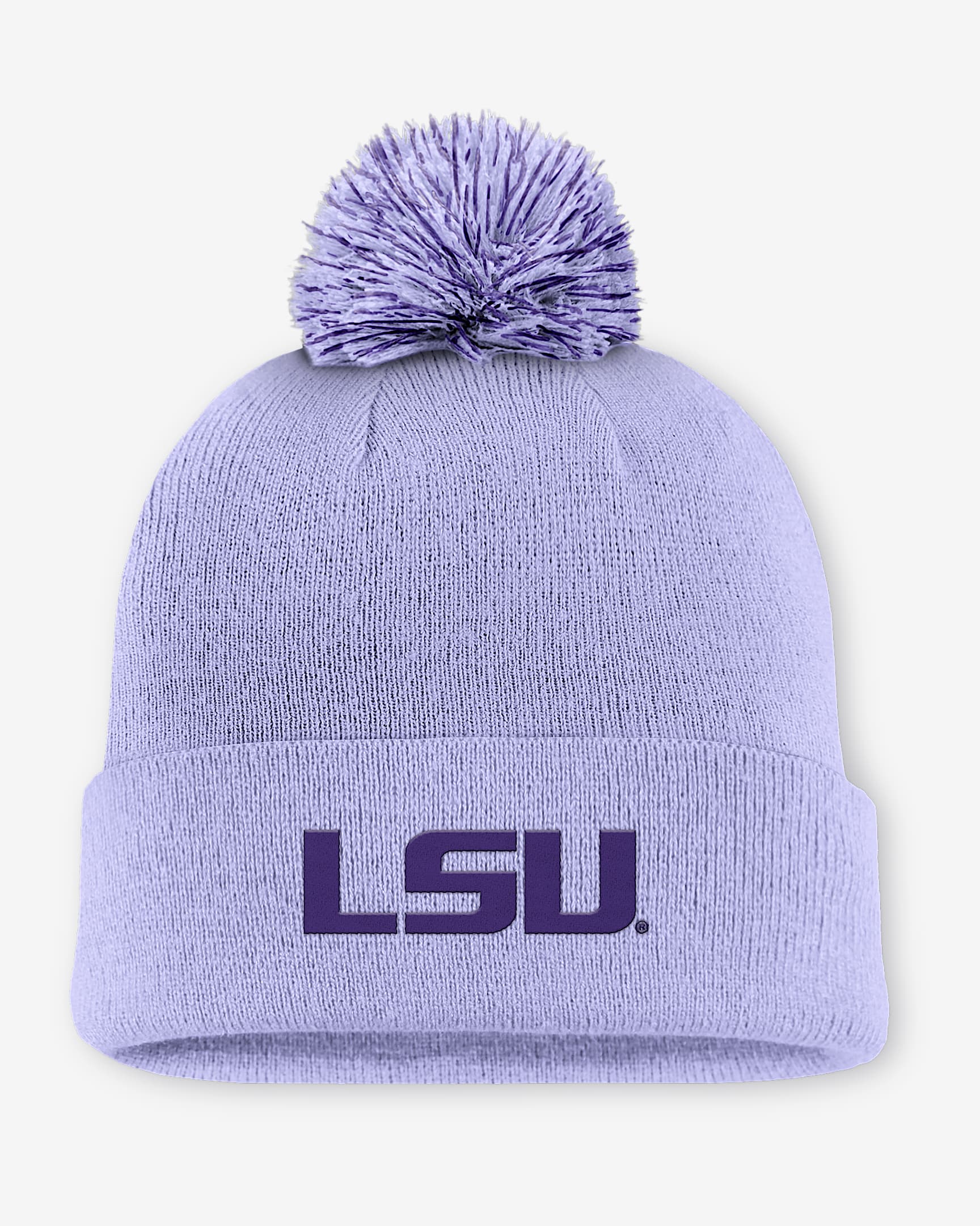 LSU Primetime Campus Toned Men's Nike College Cuffed Pom Beanie - Light Purple