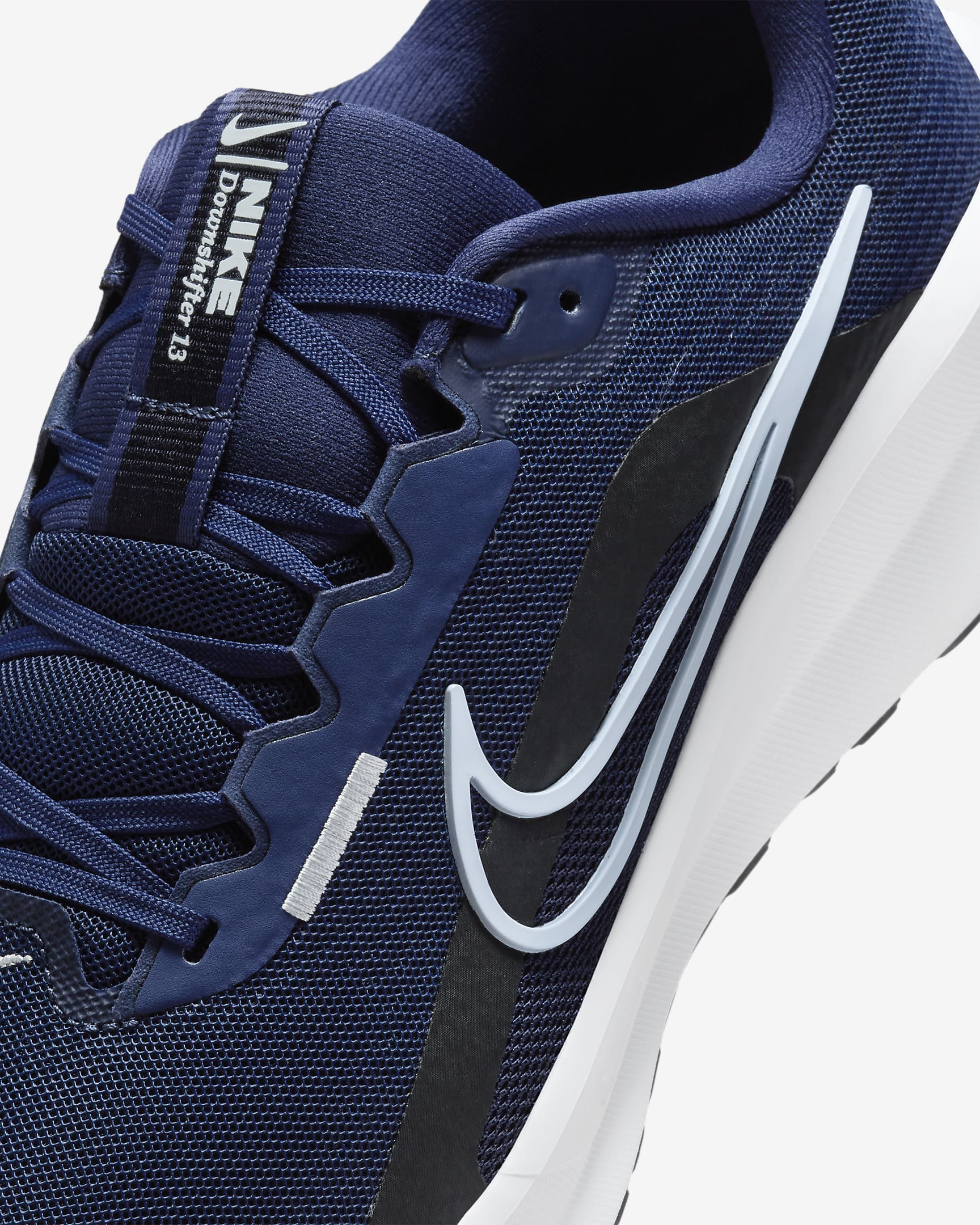 Tenis de correr en pavimento para hombre Nike Downshifter 13 - Azul marino medianoche/Negro/Blanco/Platino puro