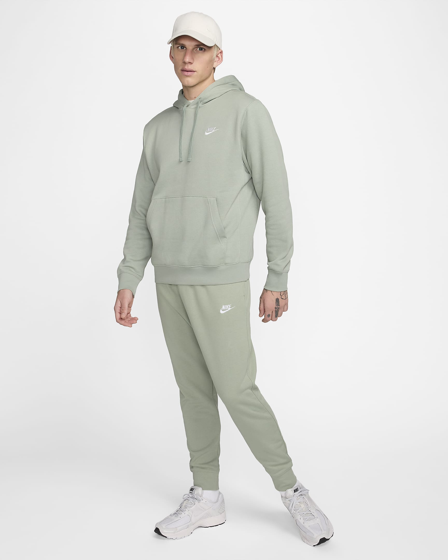 Nike Sportswear Club Fleece Kapüşonlu Sweatshirt - Jade Horizon/Jade Horizon/Beyaz