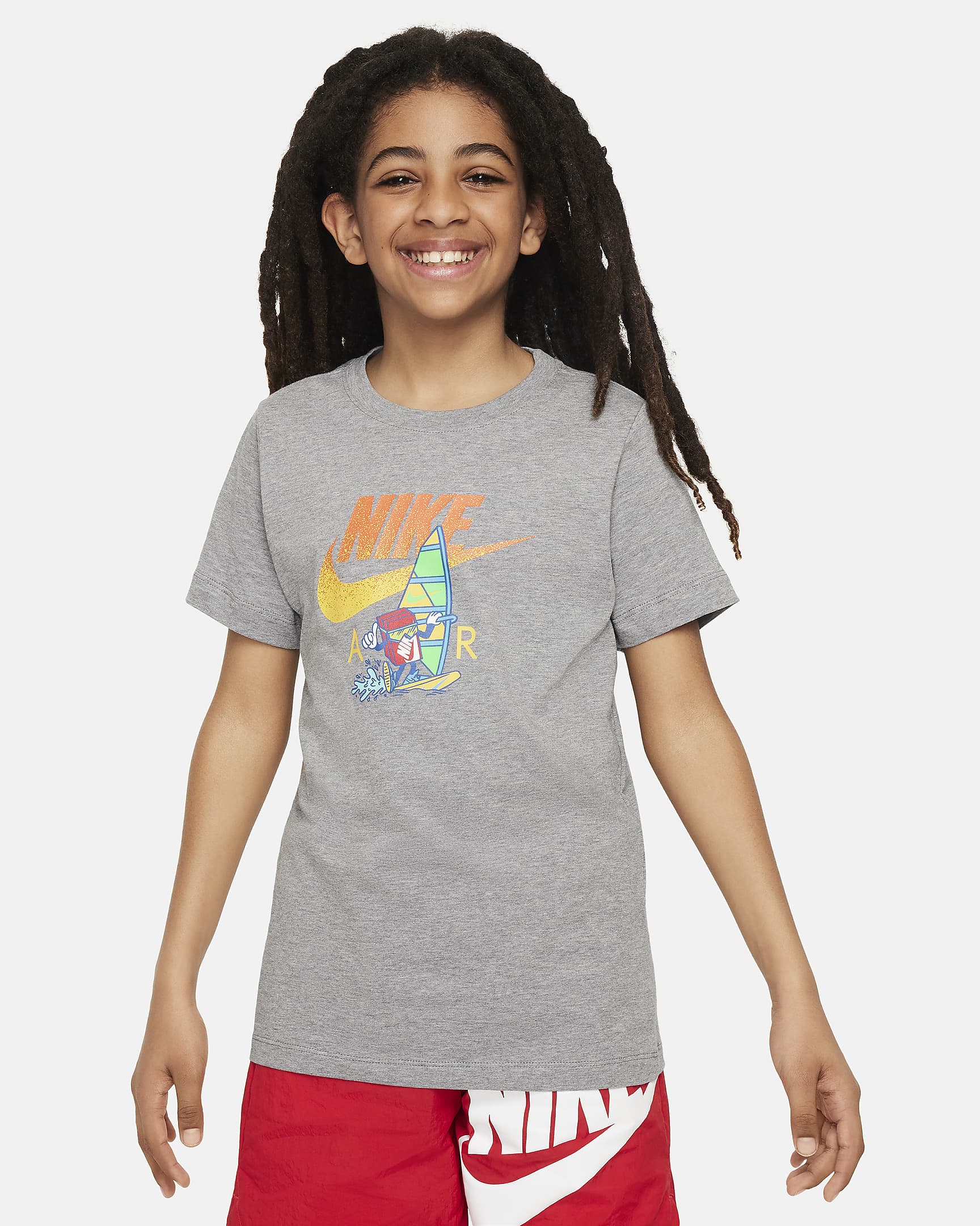 Nike Sportswear Big Kids' T-Shirt - Carbon Heather