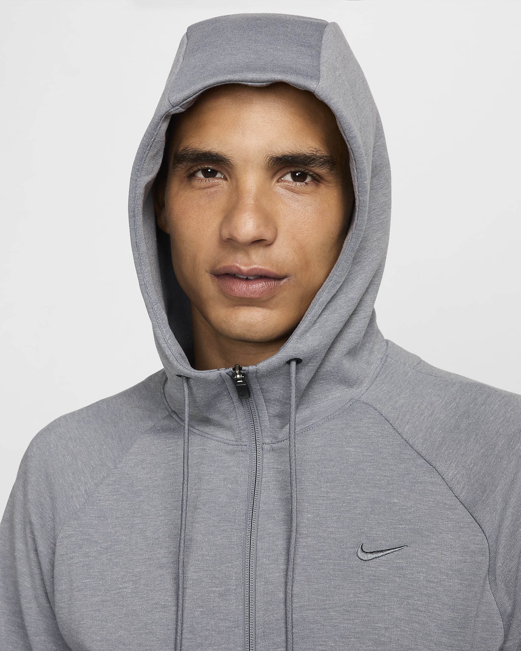 Sweat à capuche et zip Dri-FIT UV Nike Primary pour homme - Cool Grey/Heather/Cool Grey