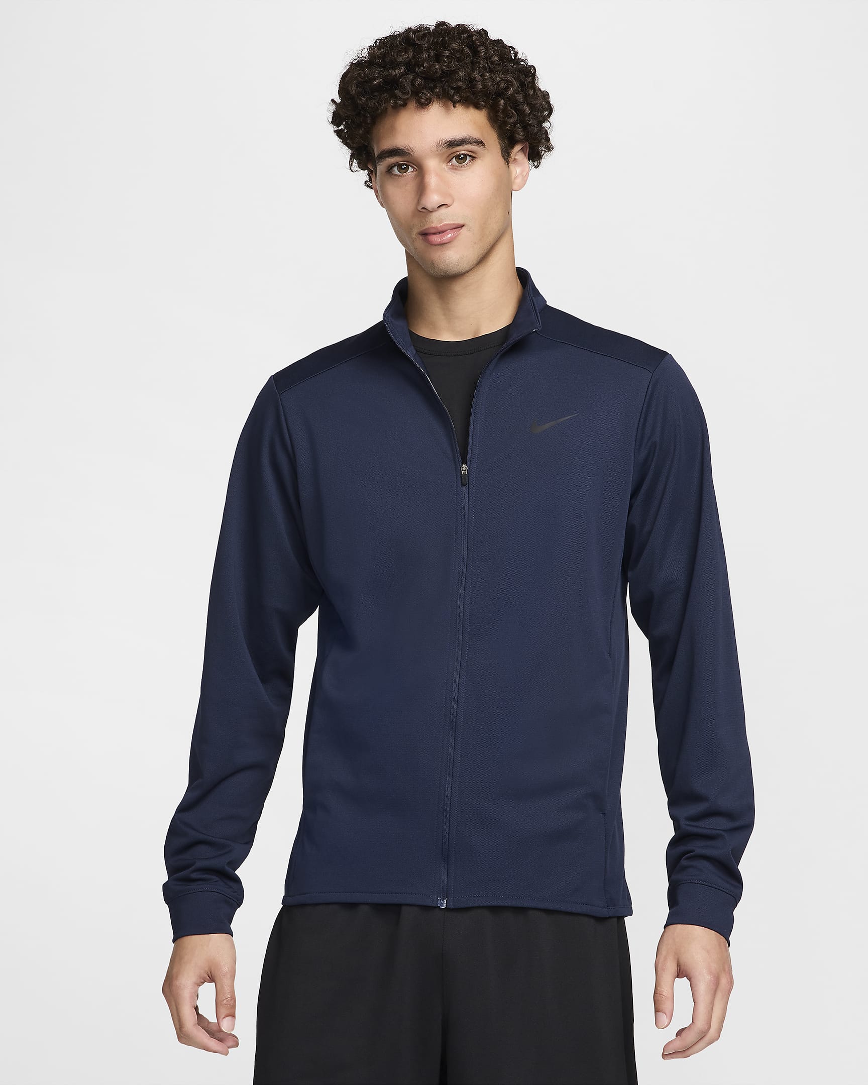 Chamarra versátil de tejido Knit Dri-FIT para hombre Nike Totality - Obsidiana/Negro