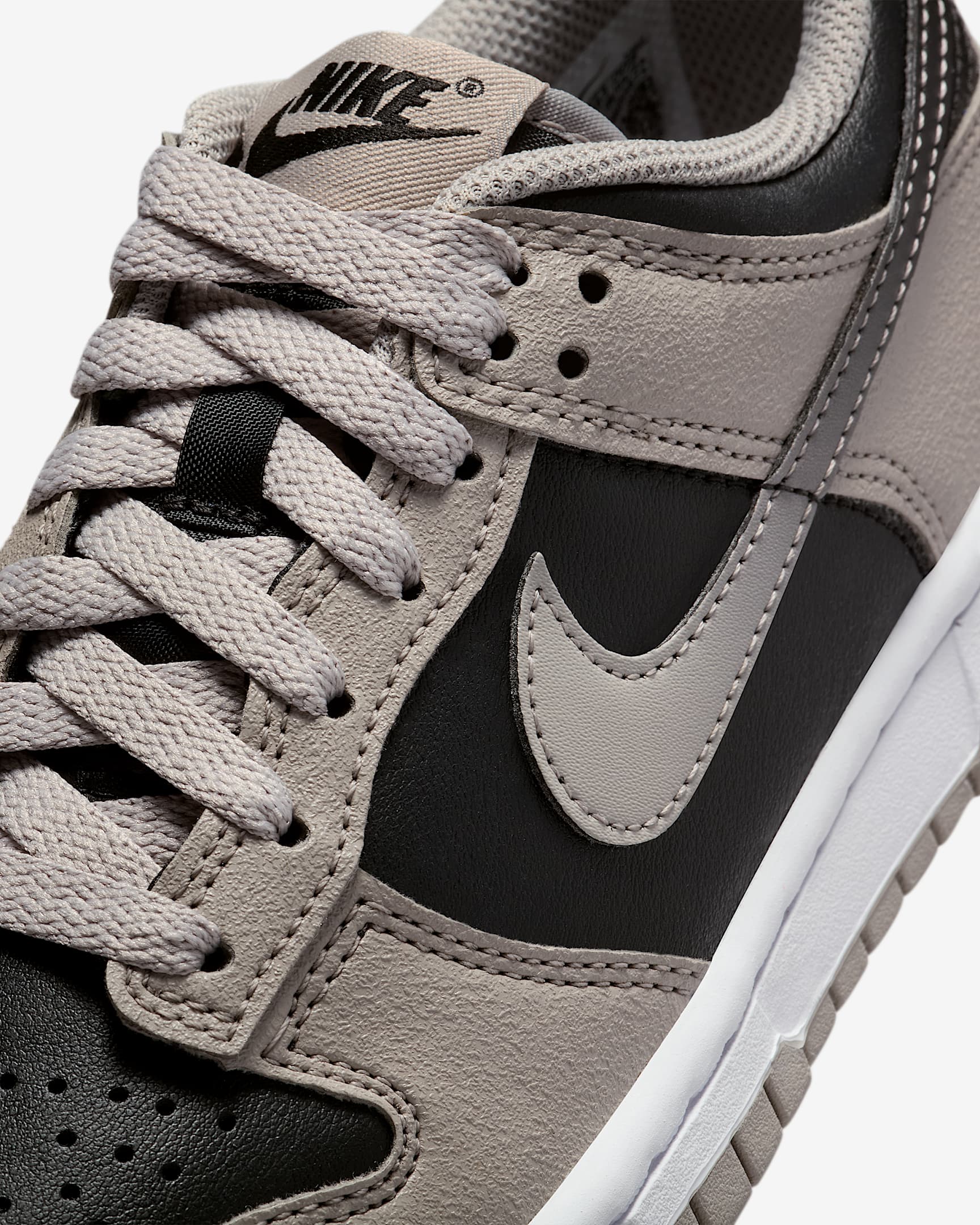 nike dunk low older kids grey and white