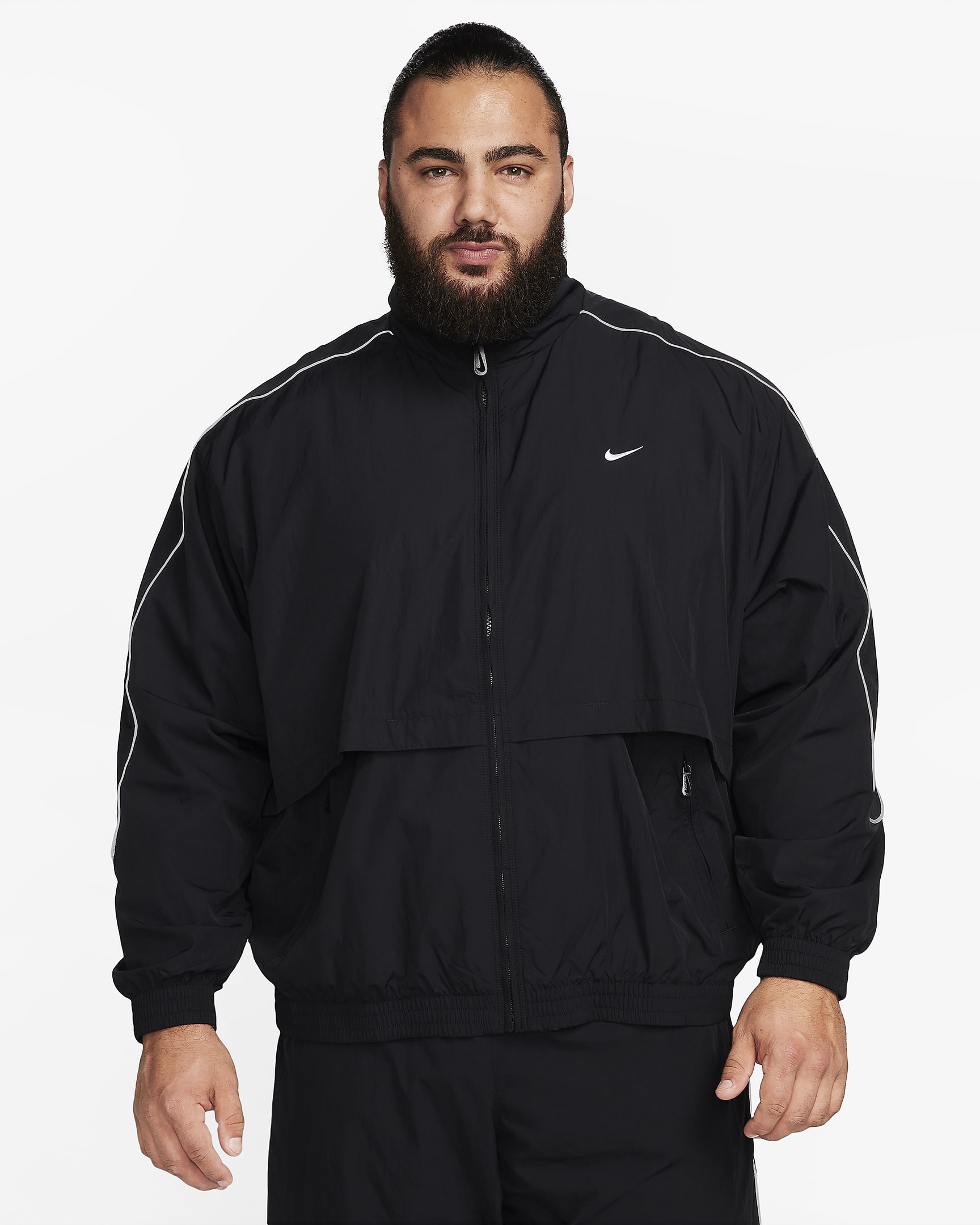 Nike Sportswear Solo Swoosh Men's Woven Tracksuit Jacket - Black/White