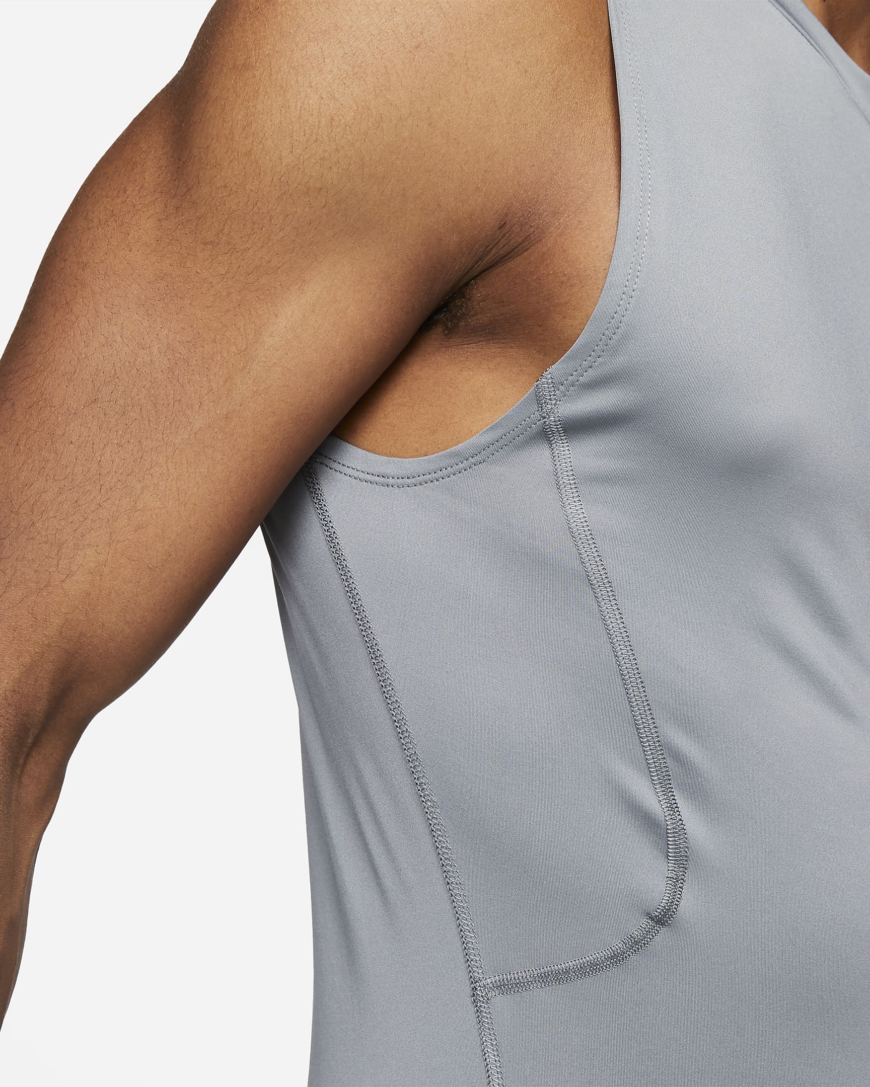 Nike Pro Part superior sense mànigues Dri-FIT cenyida de fitnes - Home - Smoke Grey/Negre