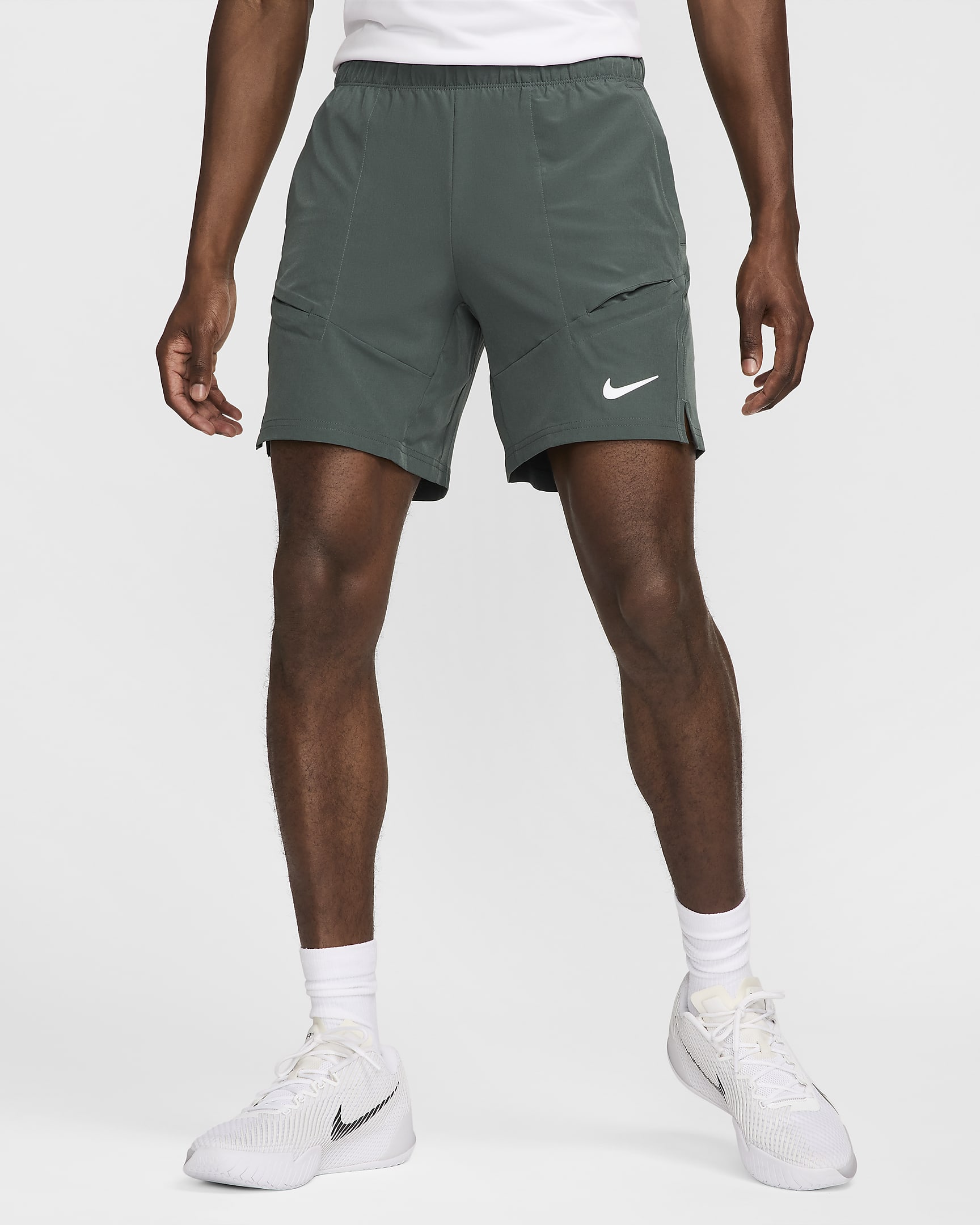 NikeCourt Advantage Men's Dri-FIT 18cm (approx.) Tennis Shorts - Vintage Green/White