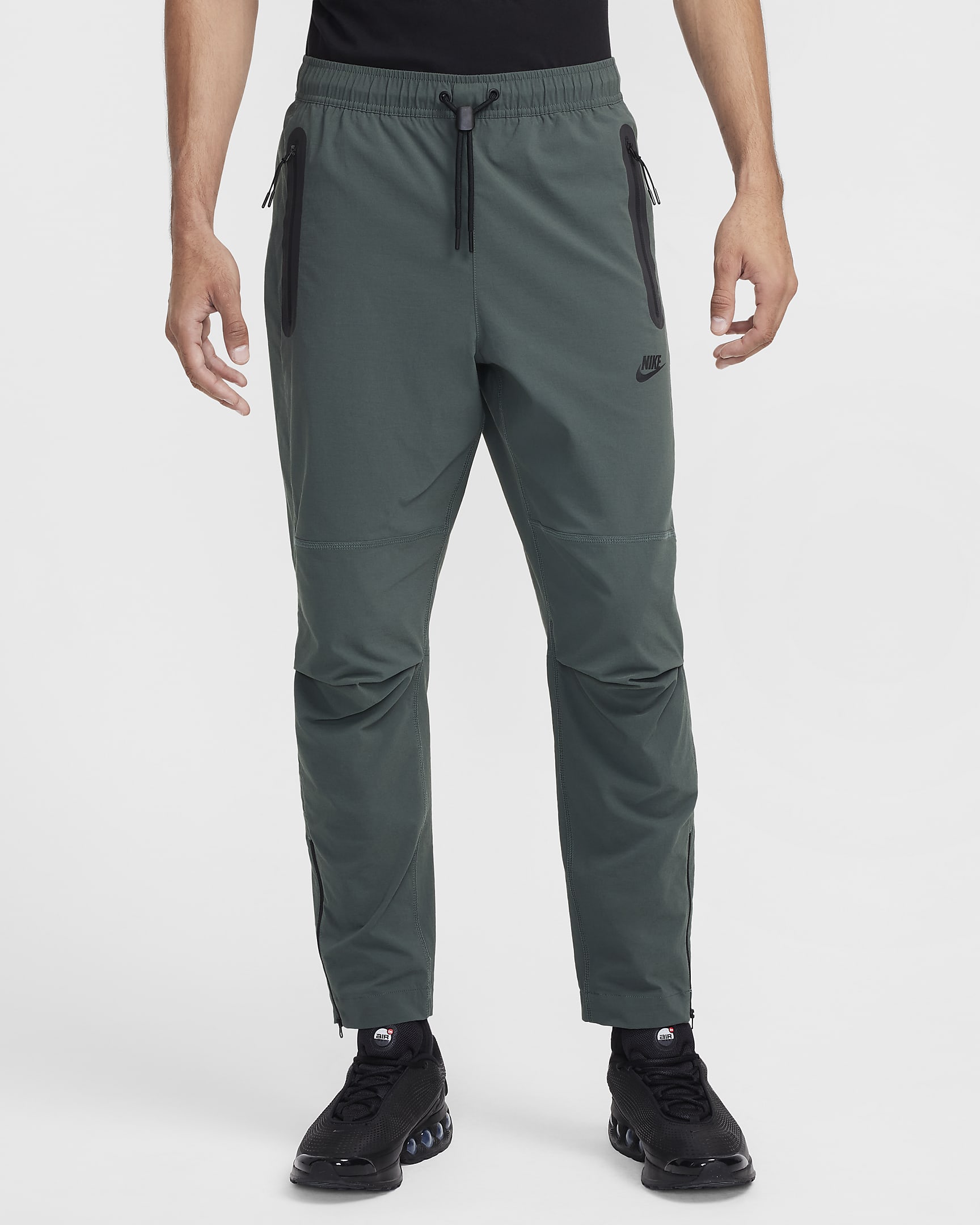 Vævede Nike Tech-bukser til mænd - Vintage Green/sort