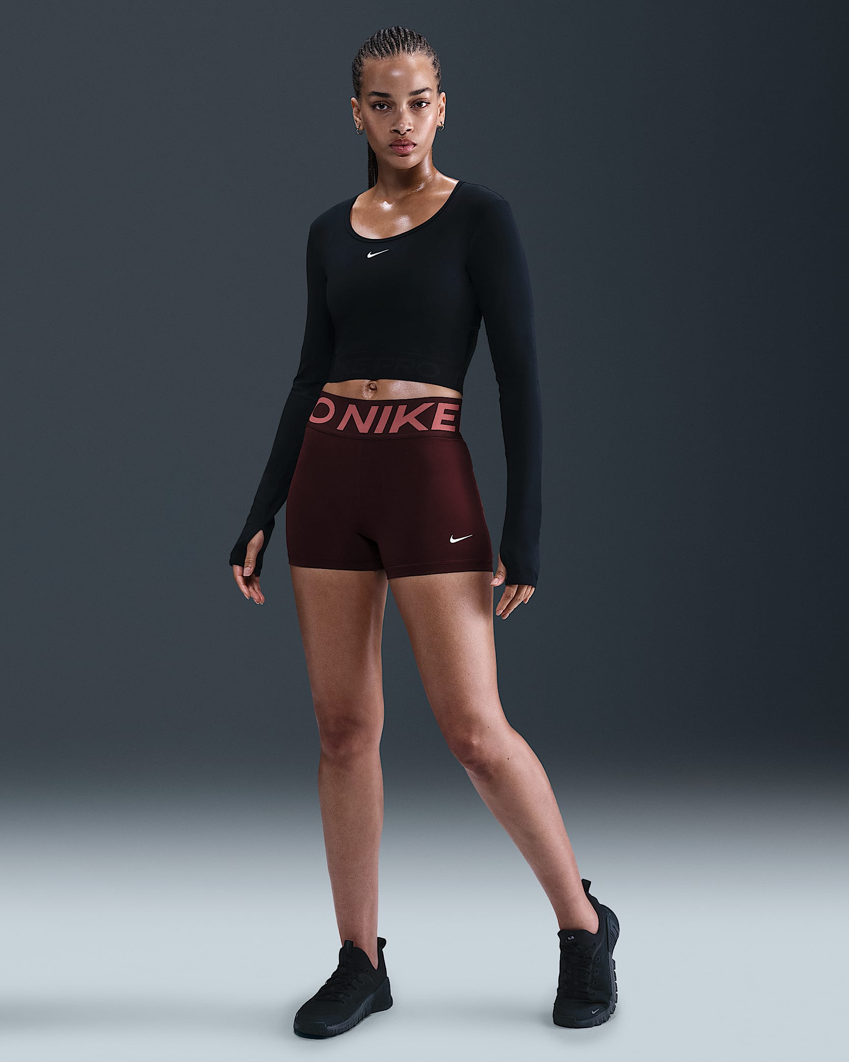 Nike Pro Sculpt Women's High-Waisted 7.5cm (approx.) Biker Shorts - Burgundy Crush/White