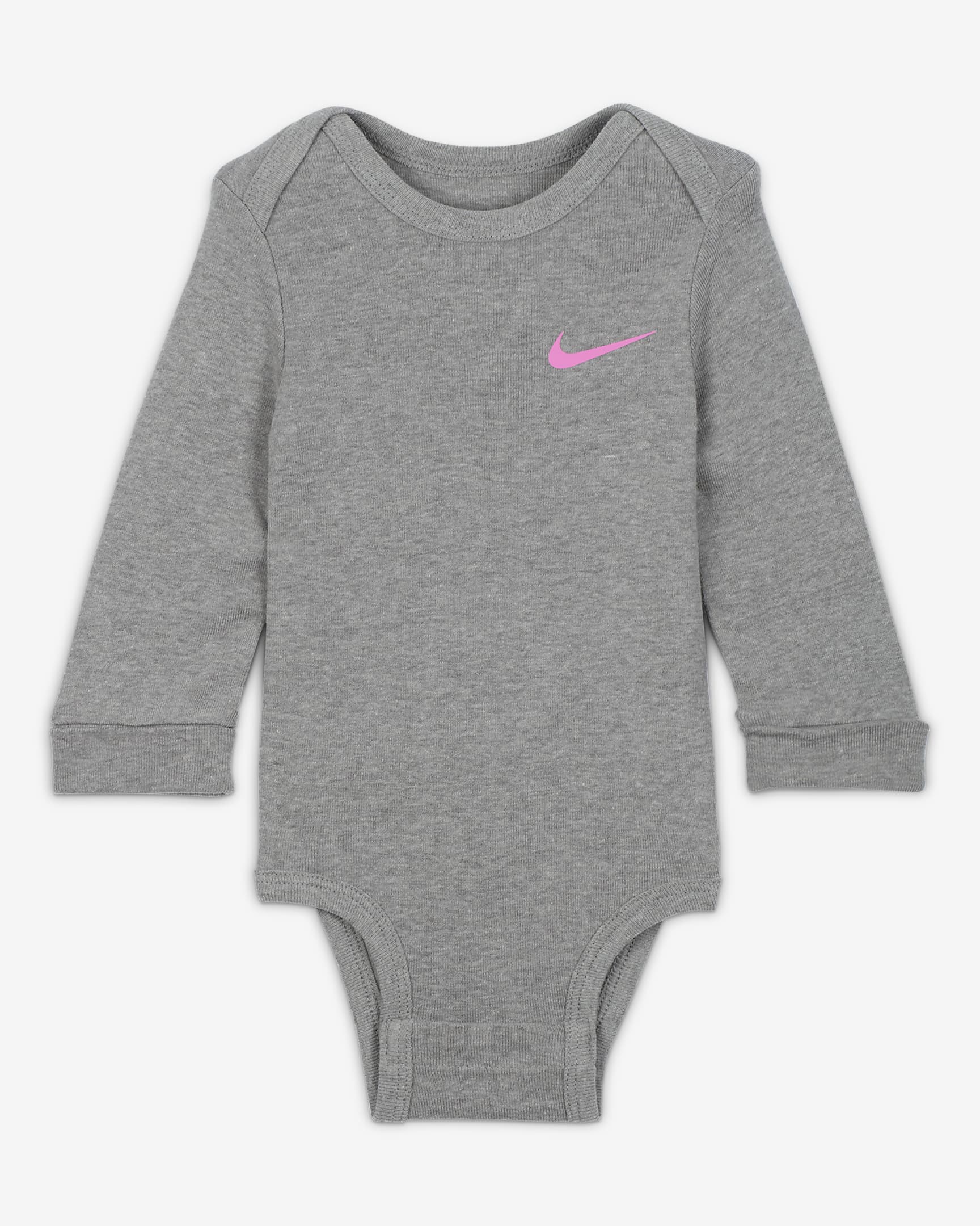 Nike Baby Essentials Baby (0-9M) Long Sleeve Bodysuits (3 Pack) - White