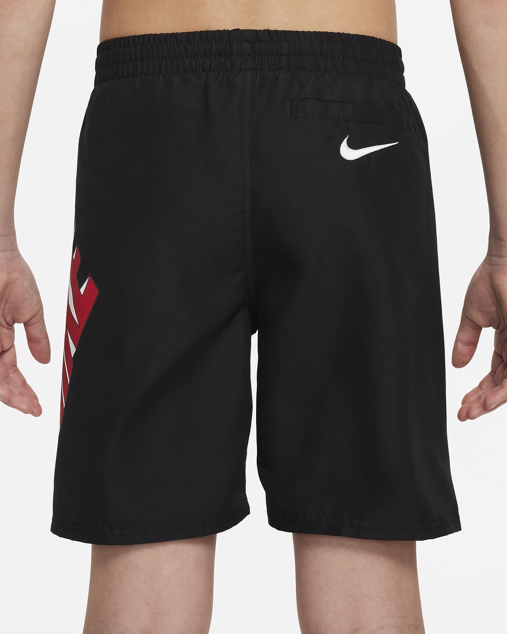 Shorts de voleibol de 18 cm para niño talla grande - Negro