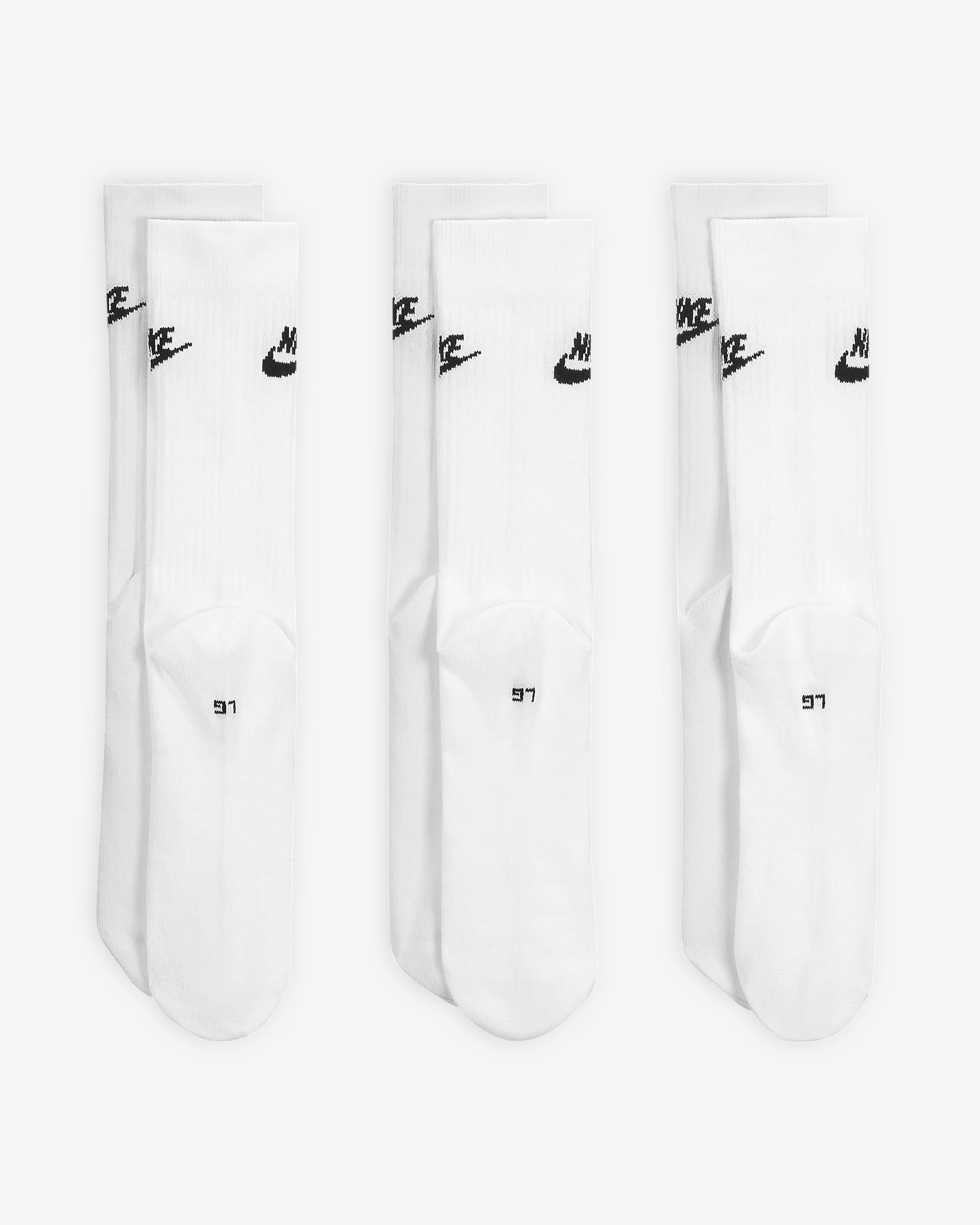 Chaussettes mi-mollet Nike Sportswear Everyday Essential (3 paires) - Blanc/Noir