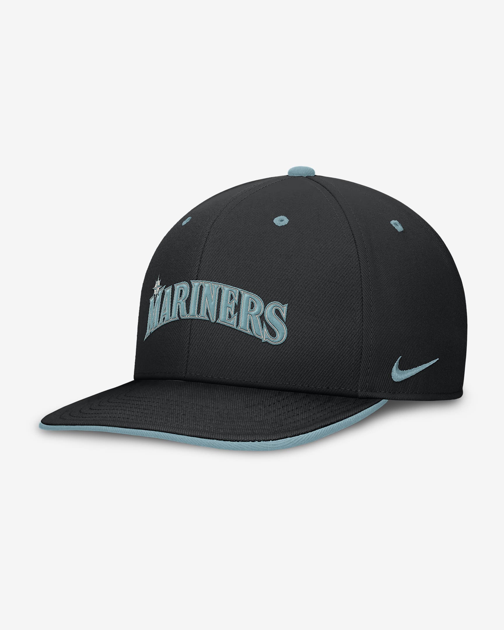 Seattle Mariners Pro Tech Script Men's Nike Dri-FIT MLB Adjustable Hat - Black