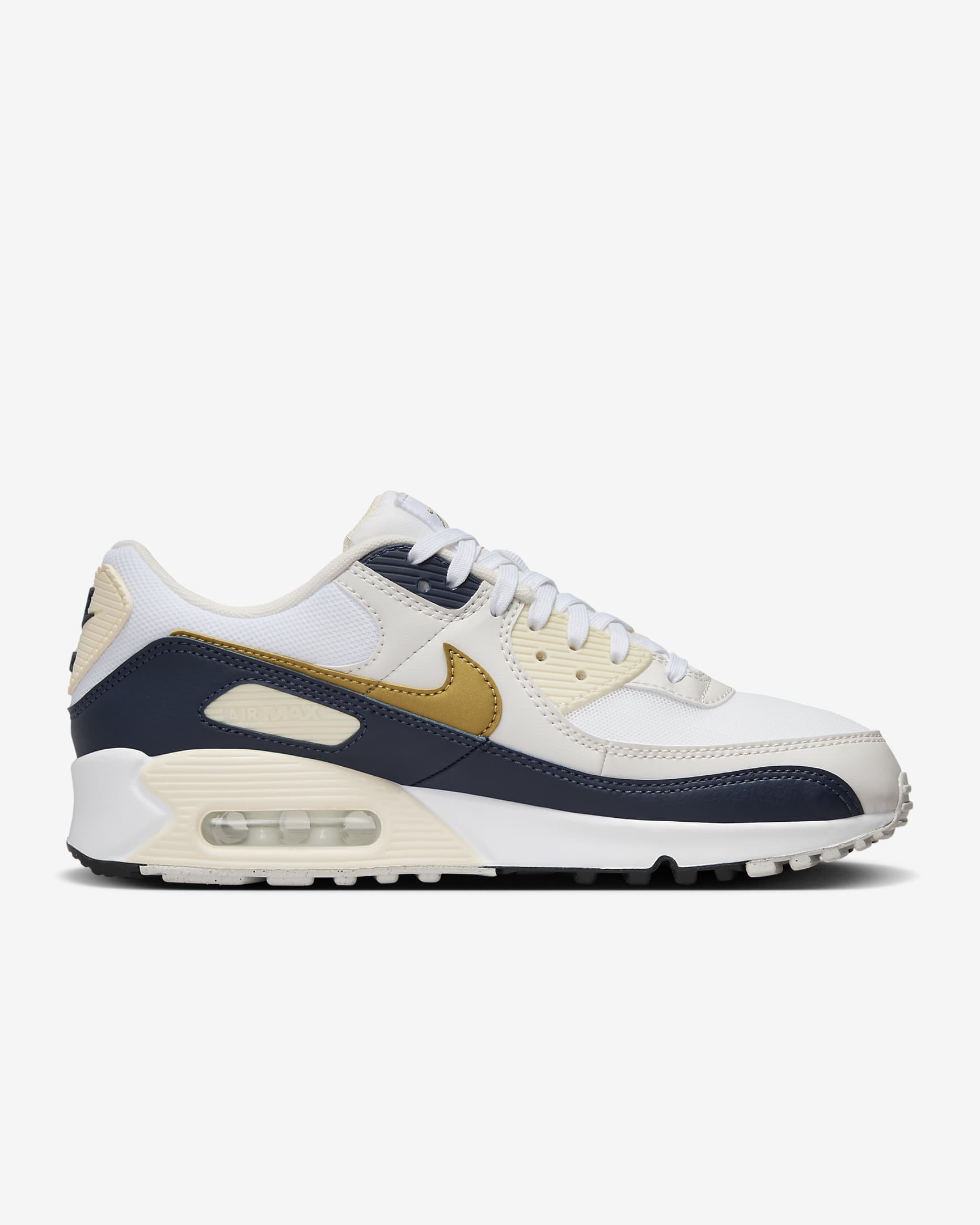 Nike Air Max 90 Next Nature Women's Shoes - White/Obsidian/Coconut Milk/Metallic Gold