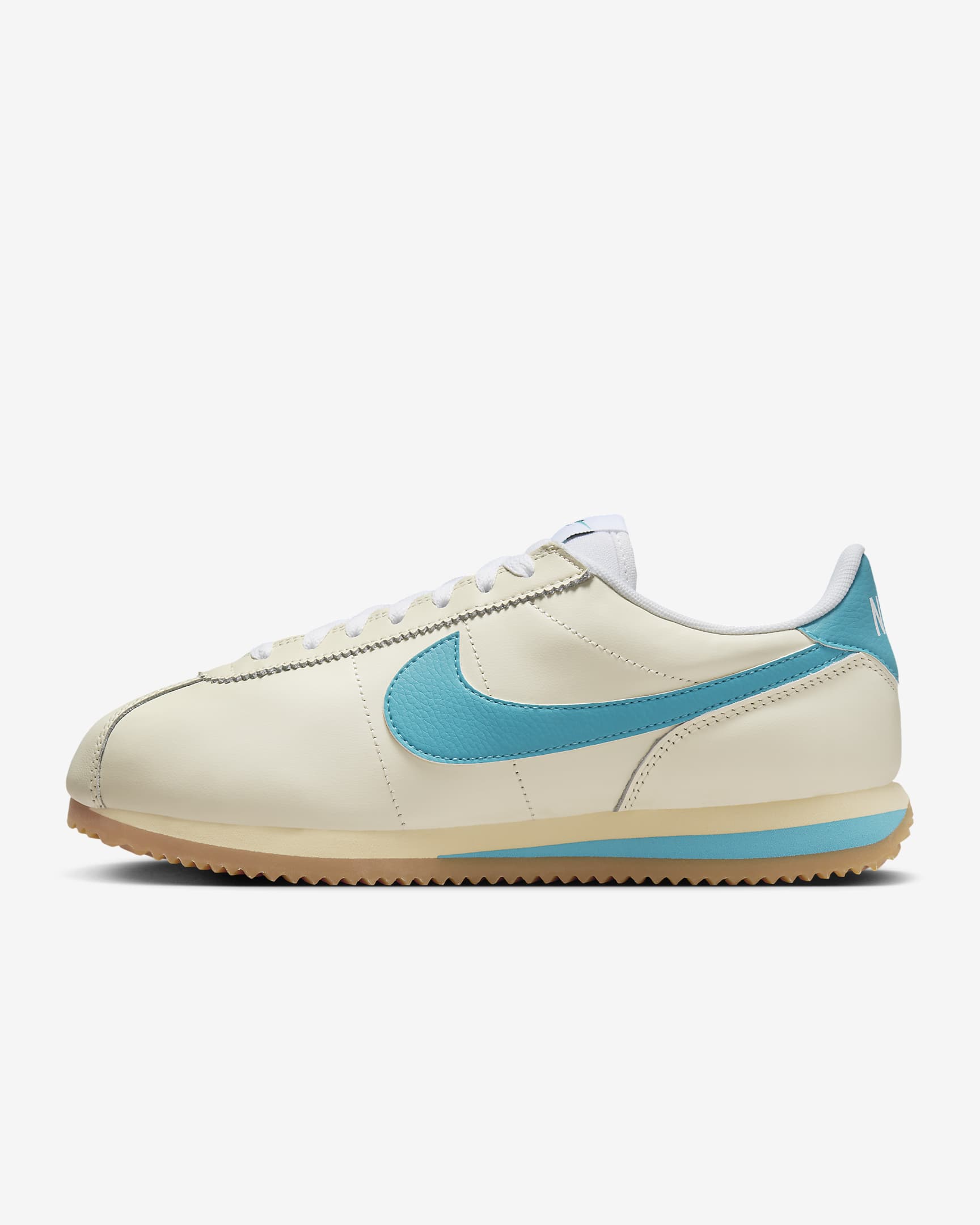 Nike Cortez 女鞋 - Coconut Milk/Gum Yellow/Pale Vanilla/Teal Nebula