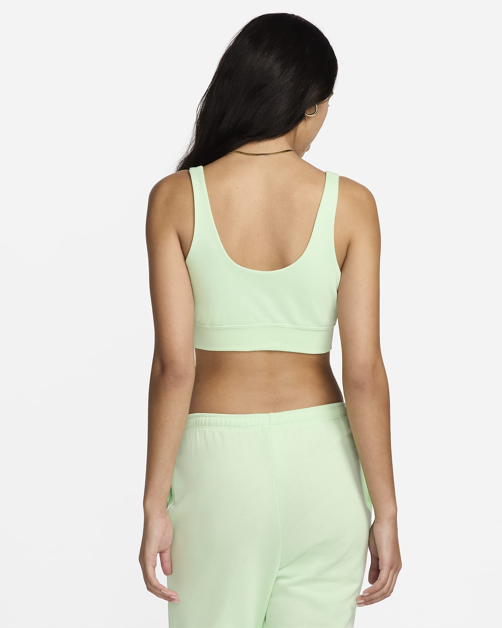 Nike Sportswear Chill Terry Women's Slim French Terry Cropped Tank Top - Vapour Green/Sail