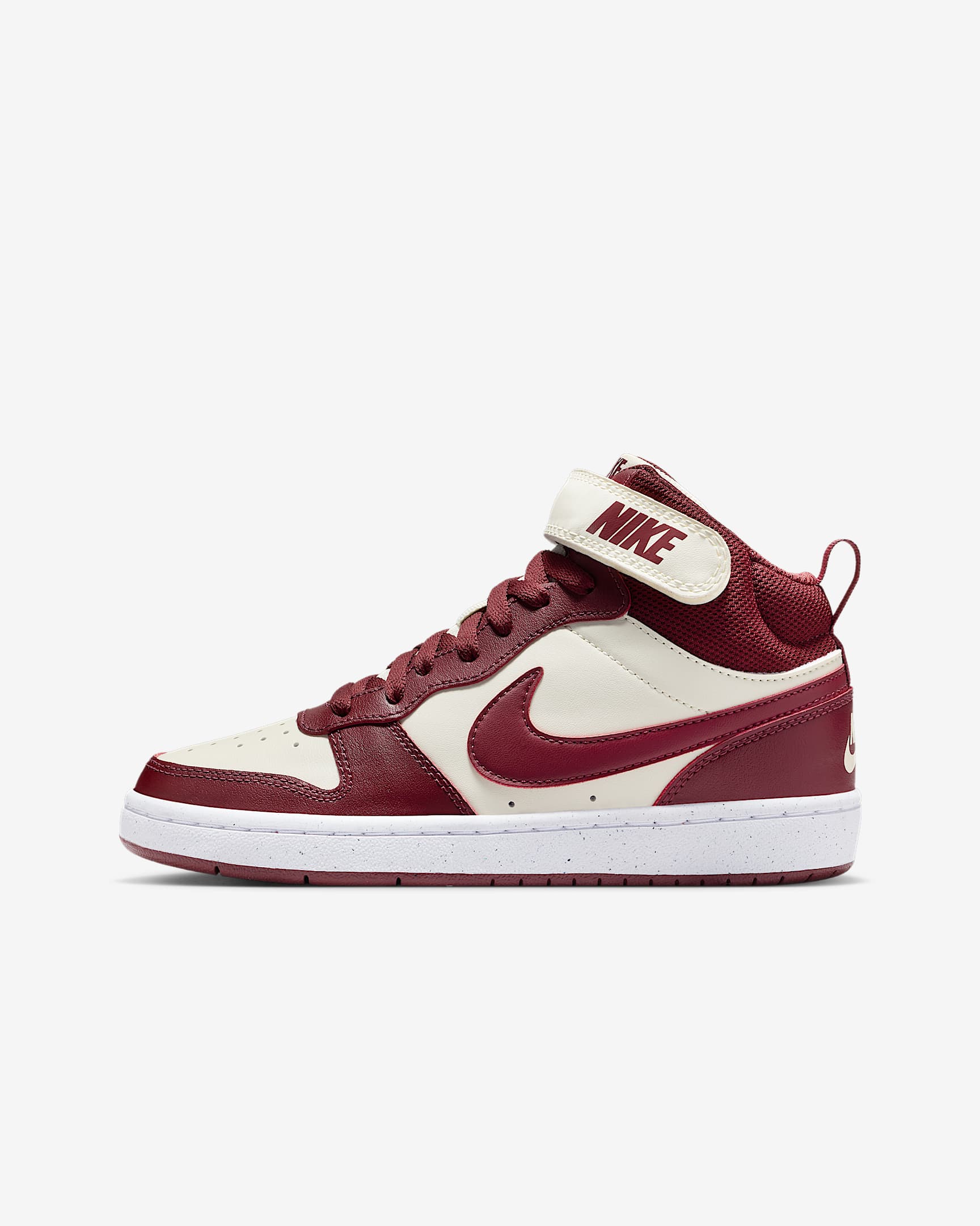Nike Court Borough Mid 2 Big Kids' Shoes - Soft Pearl/Dark Team Red