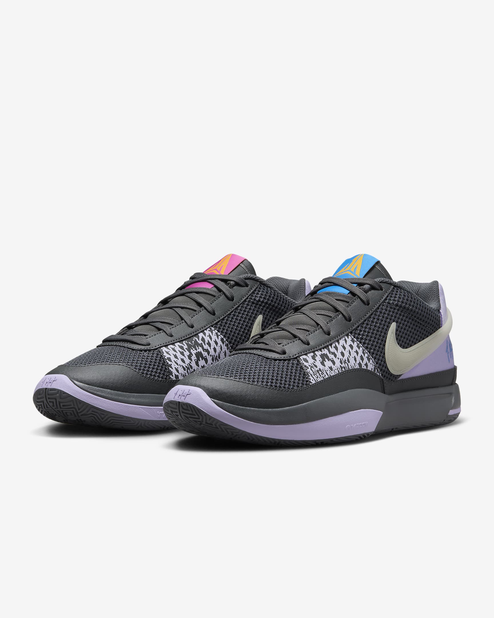 JA 1 EP Basketball Shoes - Iron Grey/Lilac Bloom/Light Photo Blue/Multi-Colour