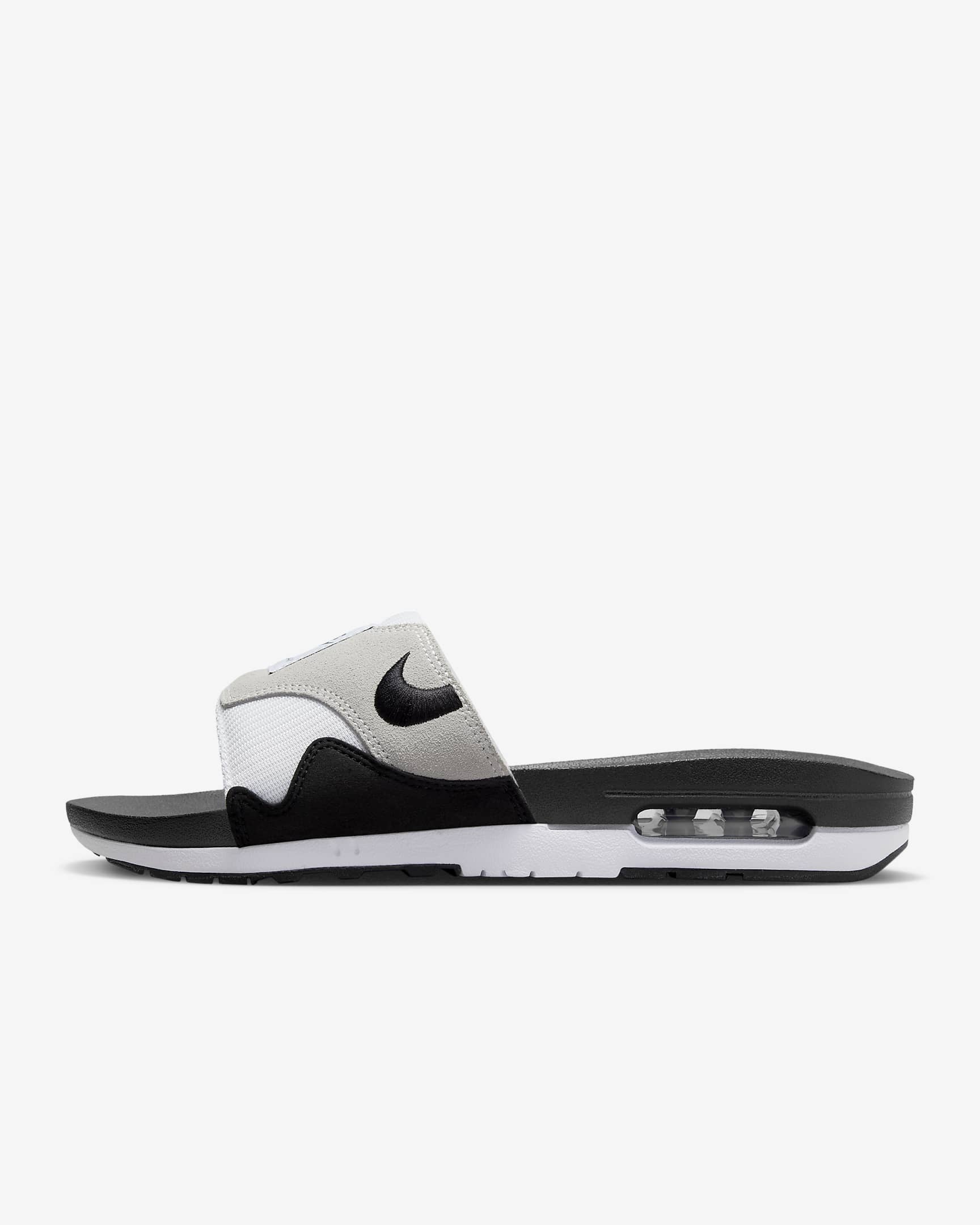 Nike Air Max 1 Men's Slides - White/Light Neutral Grey/Black
