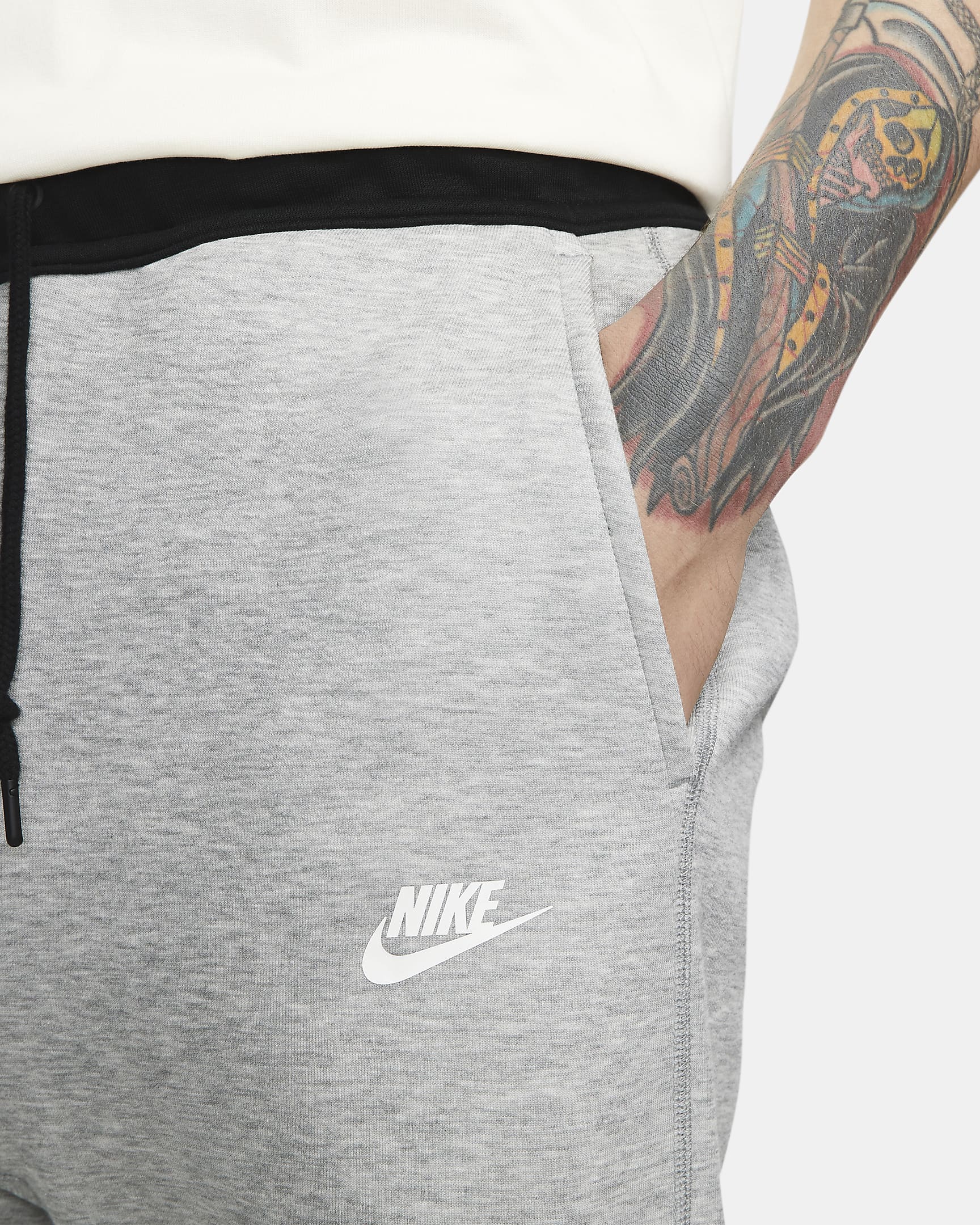 Pantalon de jogging Nike Sportswear Tech Fleece pour homme - Dark Grey Heather/Noir/Blanc