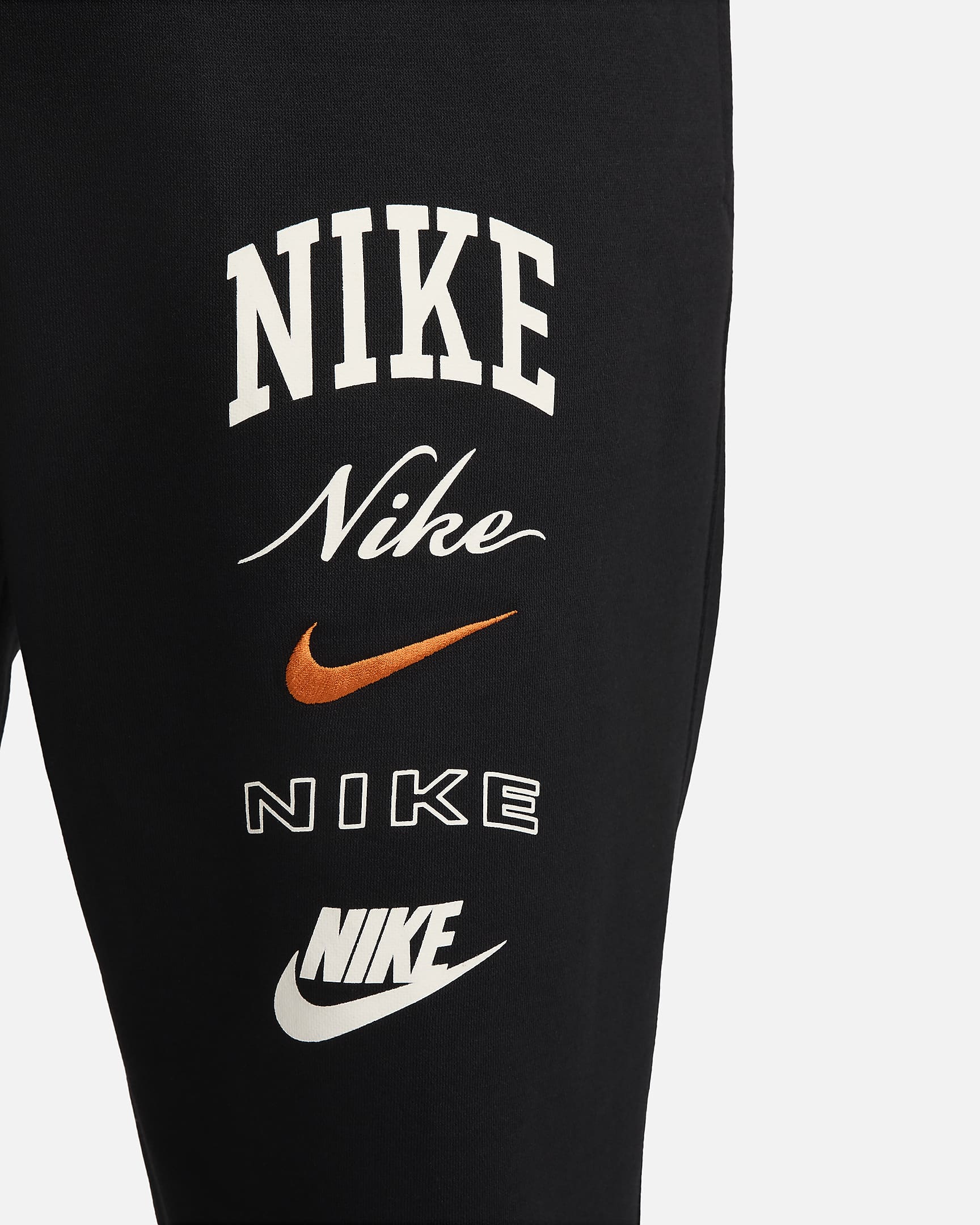 Nike Club Fleece Men's Pant - Black/Safety Orange