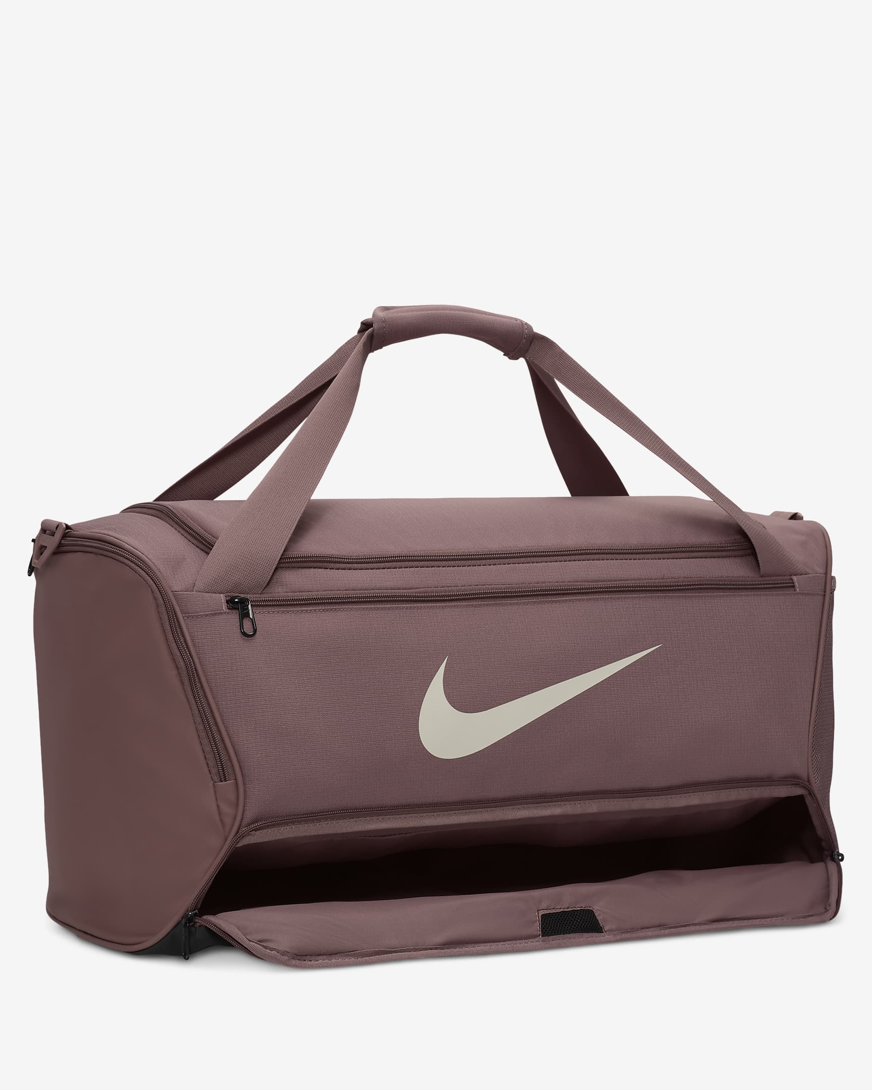 Sac de sport de training Nike Brasilia 9.5 (taille moyenne, 60 L) - Smokey Mauve/Noir/Light Orewood Brown