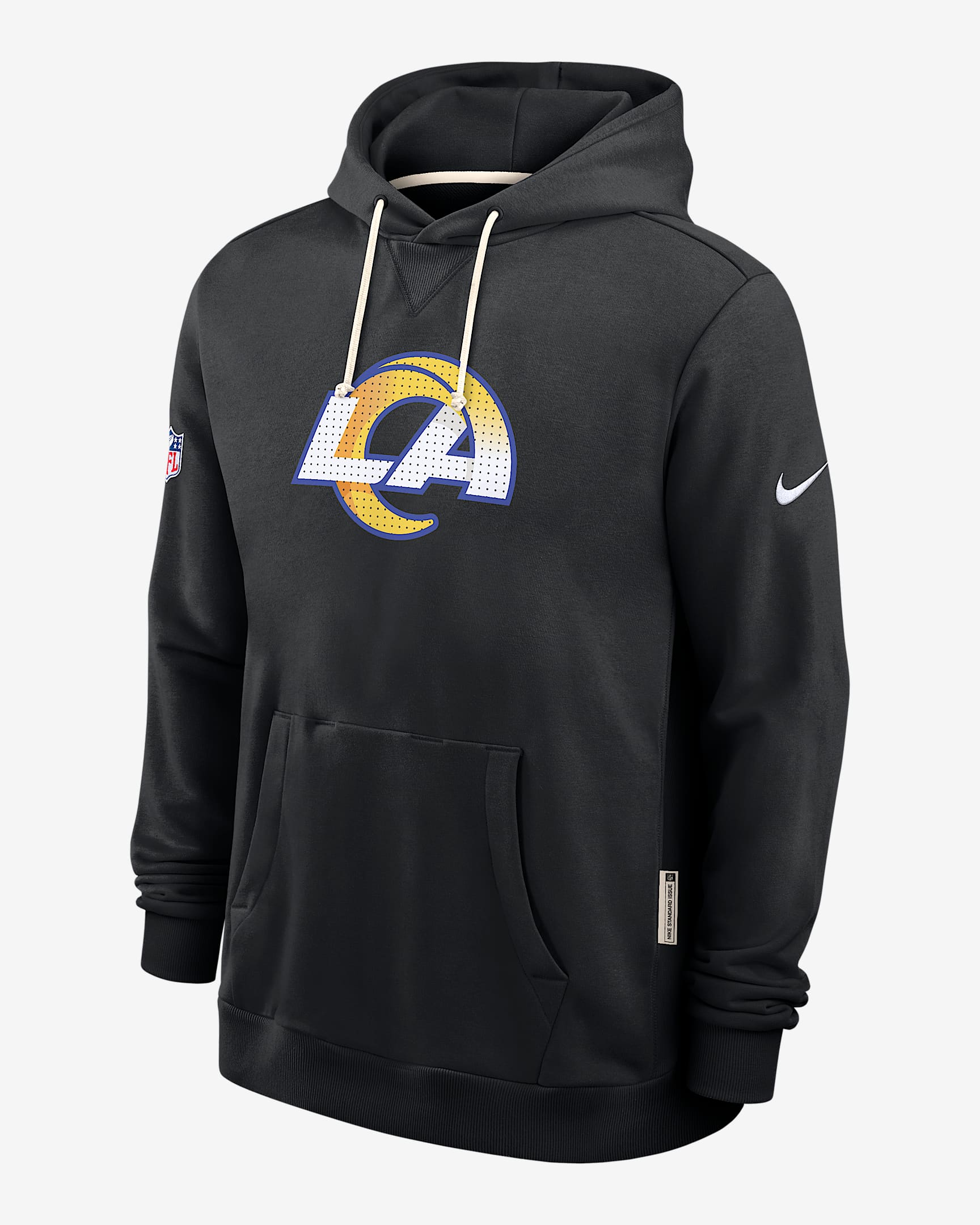 Sudadera con gorro sin cierre Nike Dri-FIT de la NFL para hombre Los Angeles Rams Initial Home Sideline - Negro