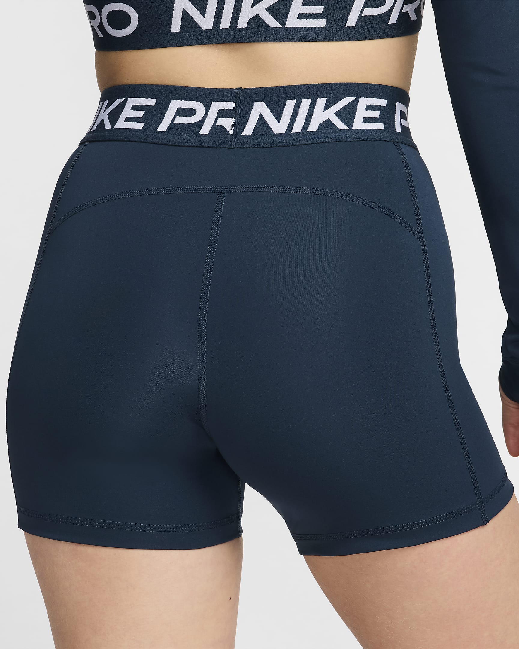 Shorts de 13 cm para mujer Nike Pro 365 - Azul marino militar/Negro/Blanco