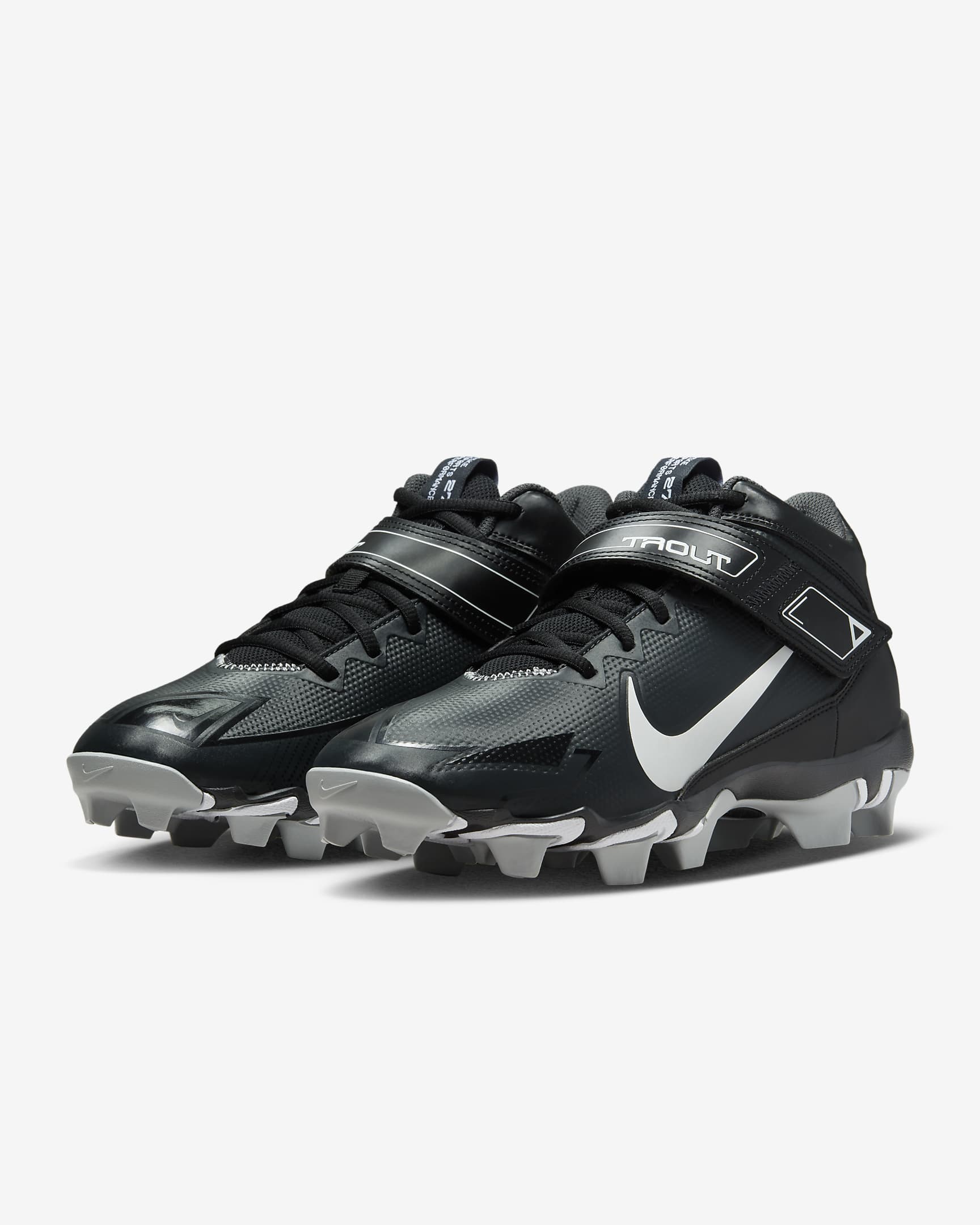 Nike Force Trout 8 Keystone Men's Baseball Cleats - Black/Dark Smoke Grey/Light Smoke Grey/White