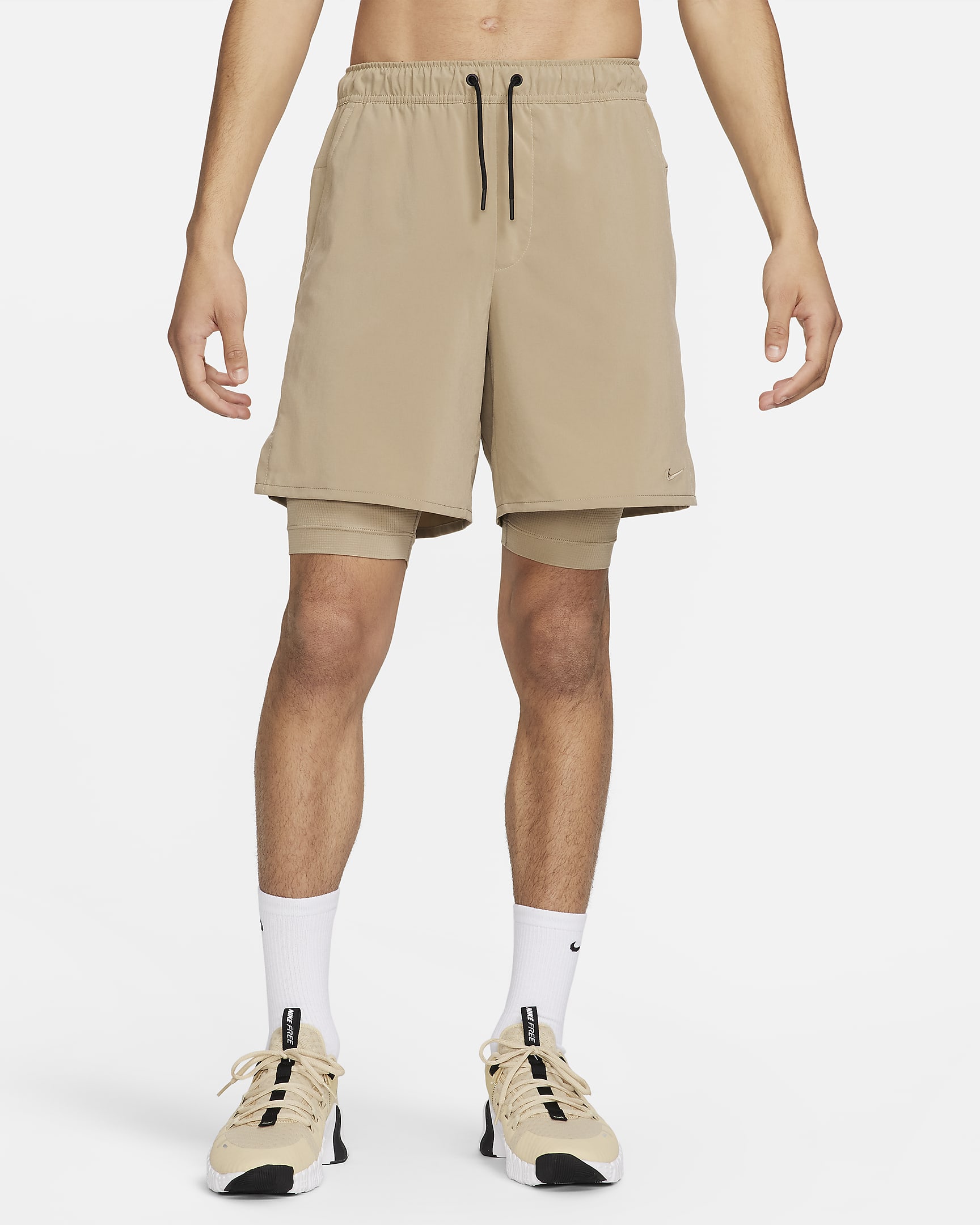 Nike Unlimited Men's Dri-FIT 7" 2-in-1 Versatile Shorts - Khaki/Khaki/Black/Khaki