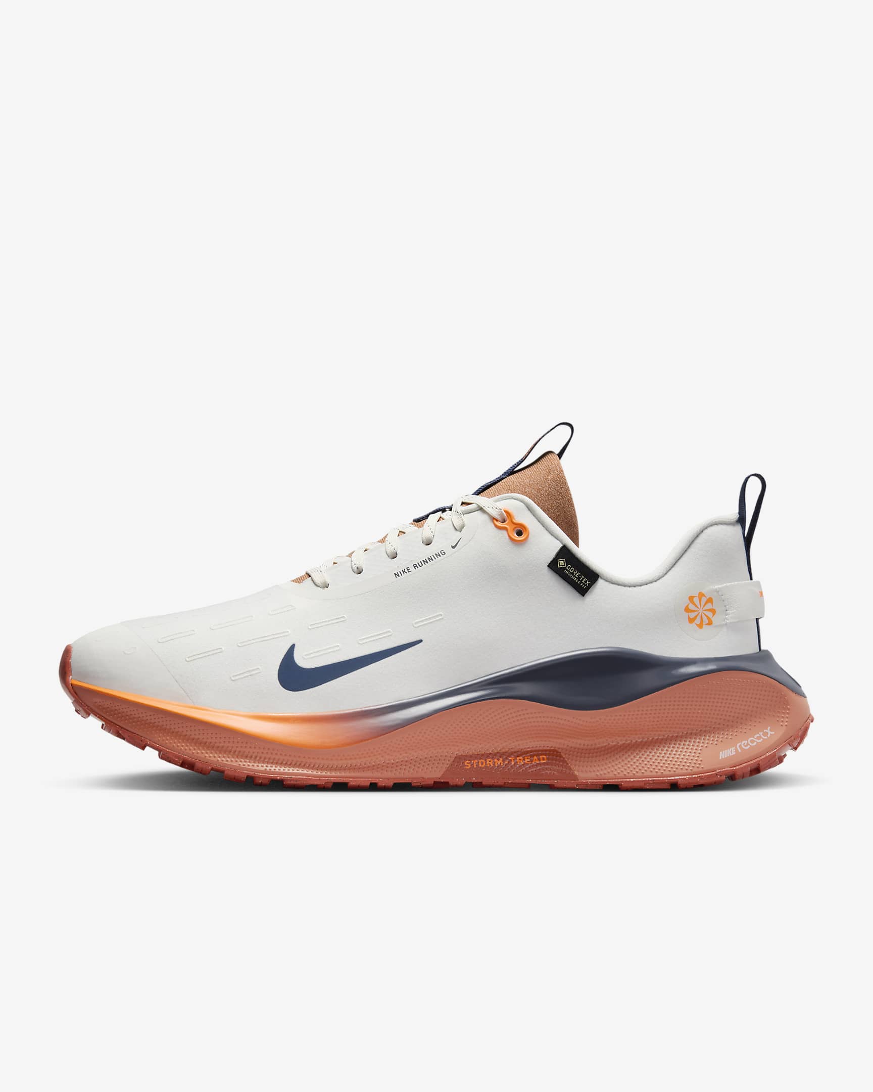 Nike InfinityRN 4 GORE-TEX waterdichte hardloopschoenen voor heren (straat) - Sail/Total Orange/Burnt Sunrise/Thunder Blue