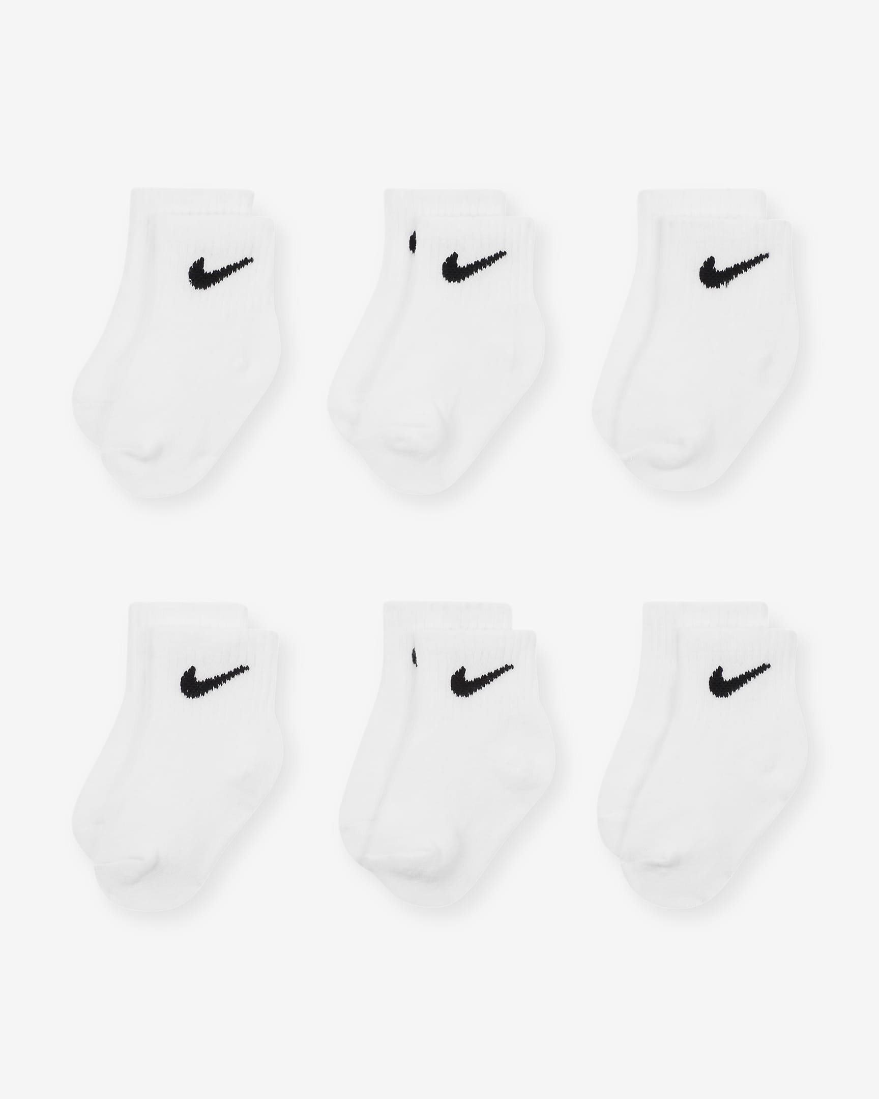 Calcetines al tobillo para bebé (12 a 24 meses) (6 pares) Nike Swoosh - Blanco