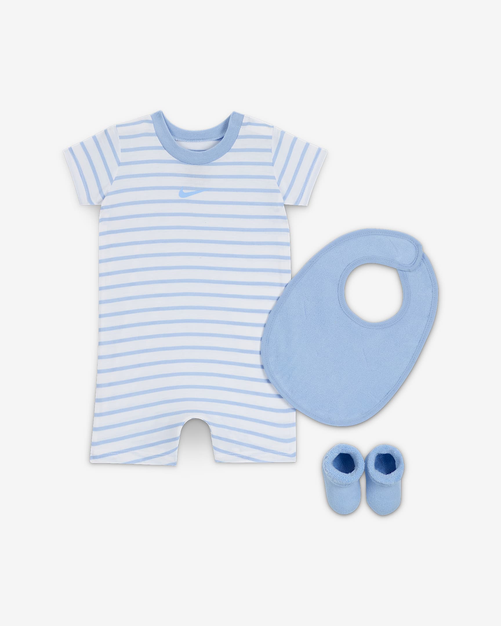 Nike Baby 3-Piece Romper and Terry Set - Cobalt Bliss