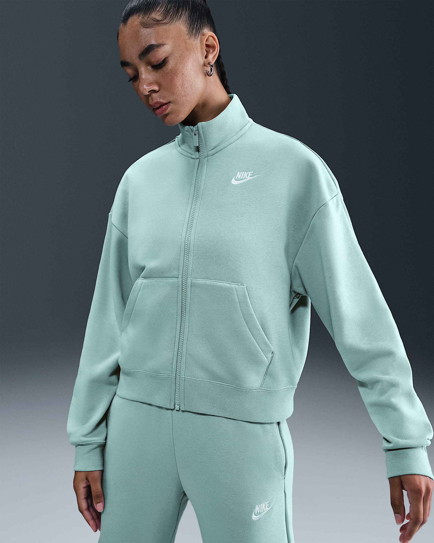 Nike Sportswear Club Fleece Women's Loose Track Jacket - Cannon/White